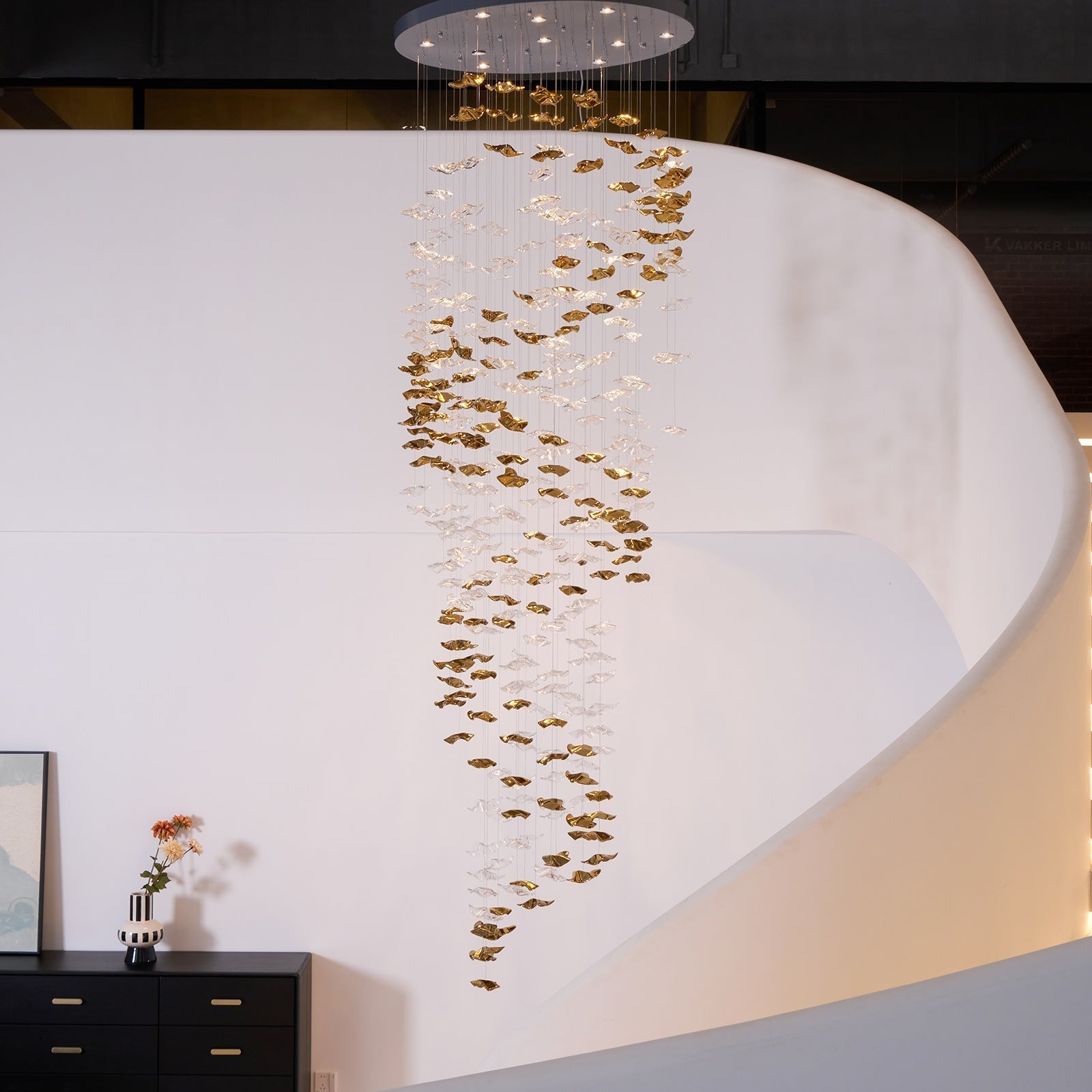 Nephele Crystal Leaf Chandelier - Blowlighting