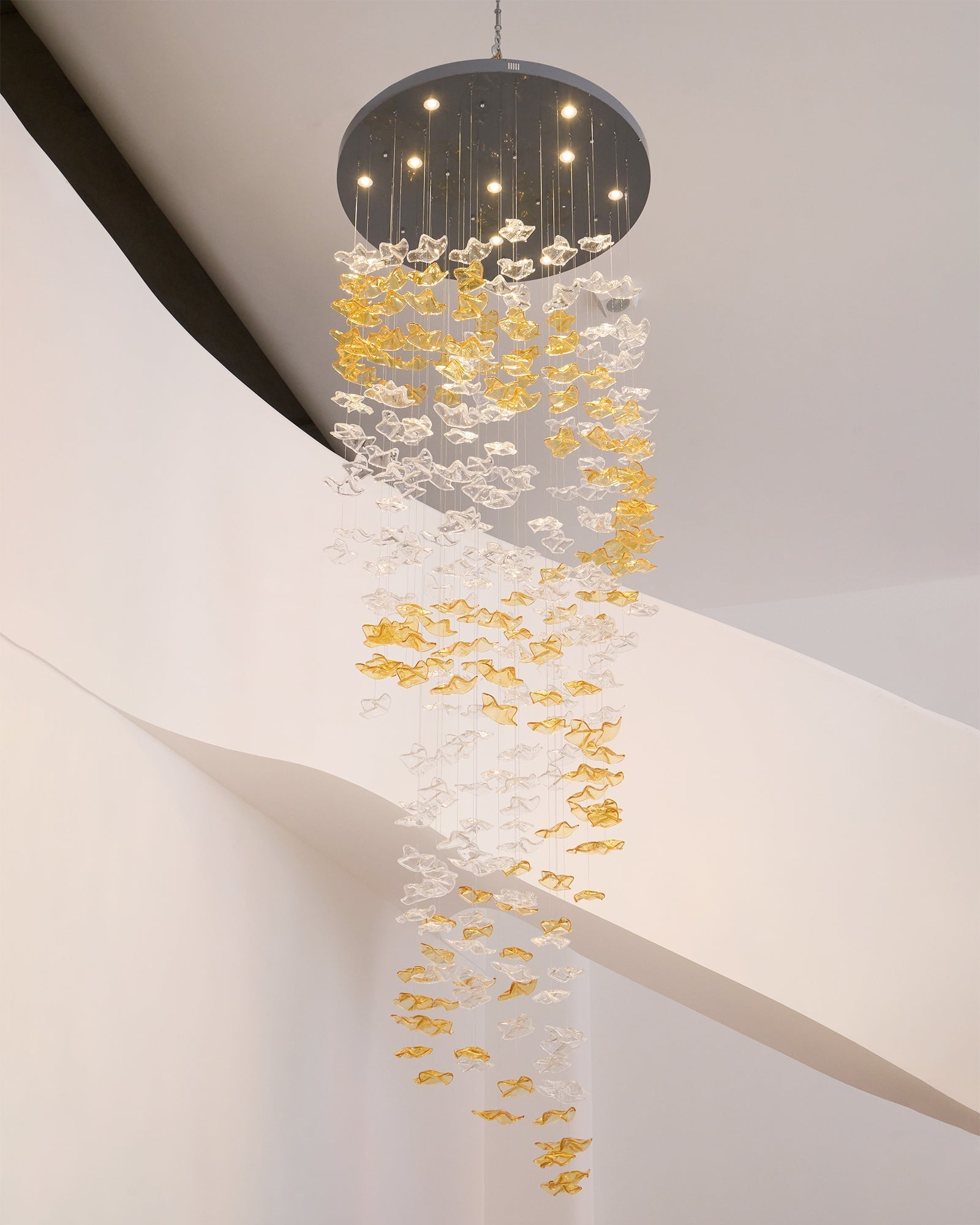 Nephele Crystal Leaf Chandelier - Blowlighting