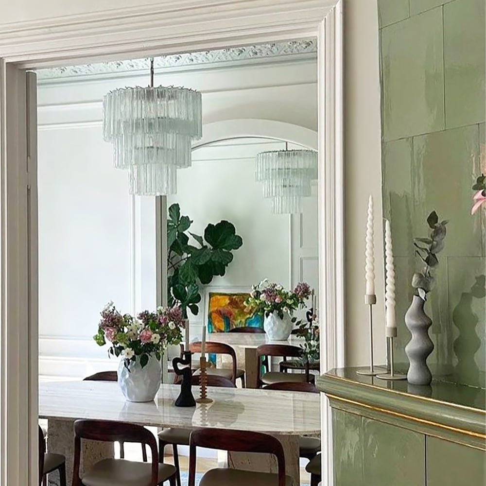 Aurora Chandelier Tiered Murano Glass Tube Waterfall Luxury - Letslighting