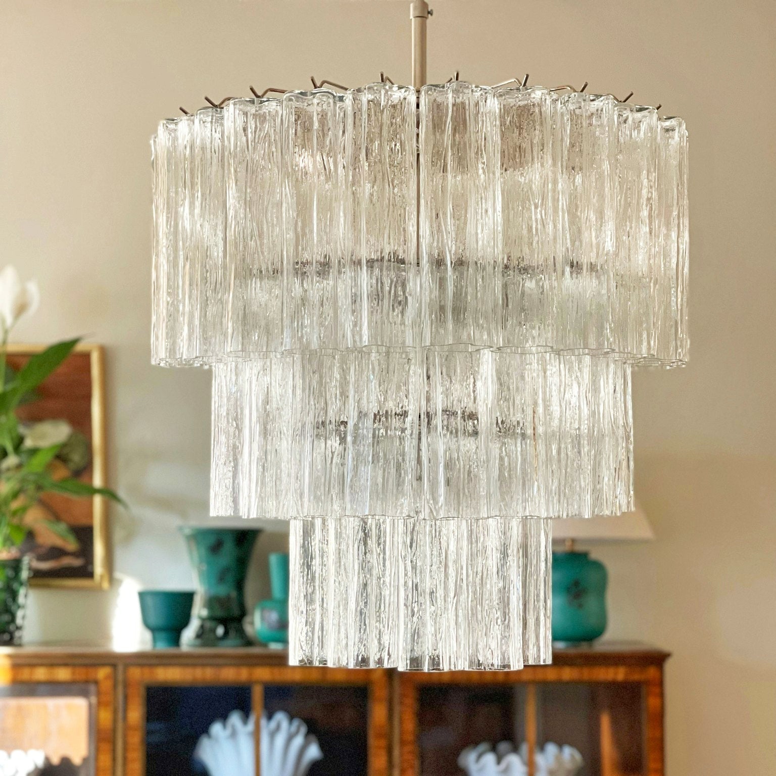 Aurora Chandelier Tiered Murano Glass Tube Waterfall Luxury - Letslighting