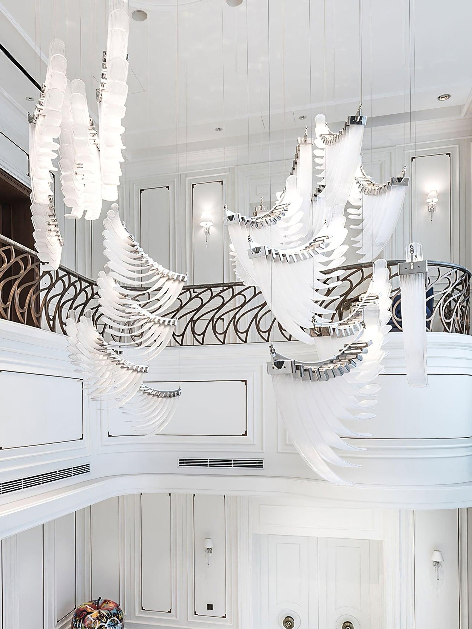 Tiered Postmodern Luxury Palmette Metal Chandelier - Blowlighting
