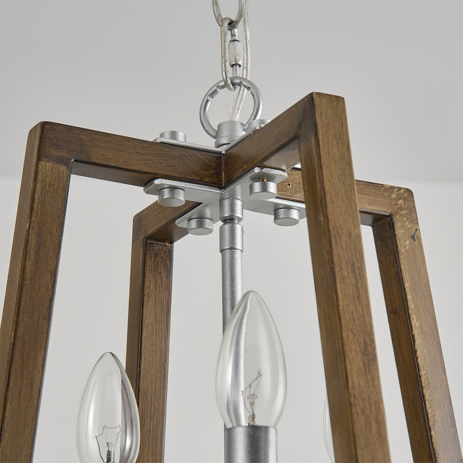 Tinsley Vintage Open Frame Wood Pendant Lamp - Lamp Copper