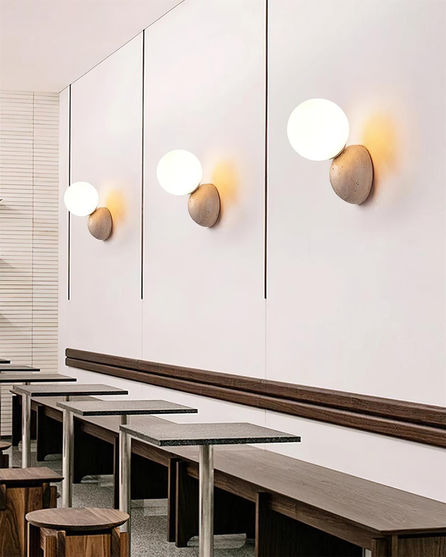 Ritta Wall Lamp Travertine Dual-sphere Design - Letslighting