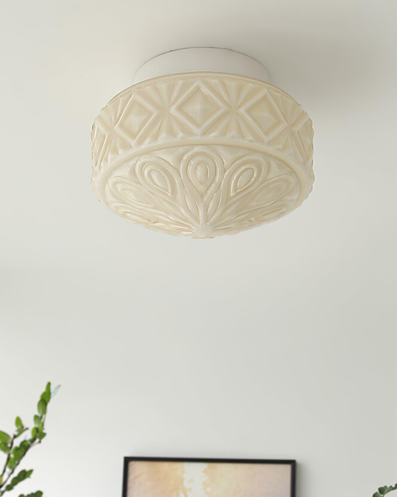 Evale Frosted Glass Flush Mount Ceiling Light - Letslighting