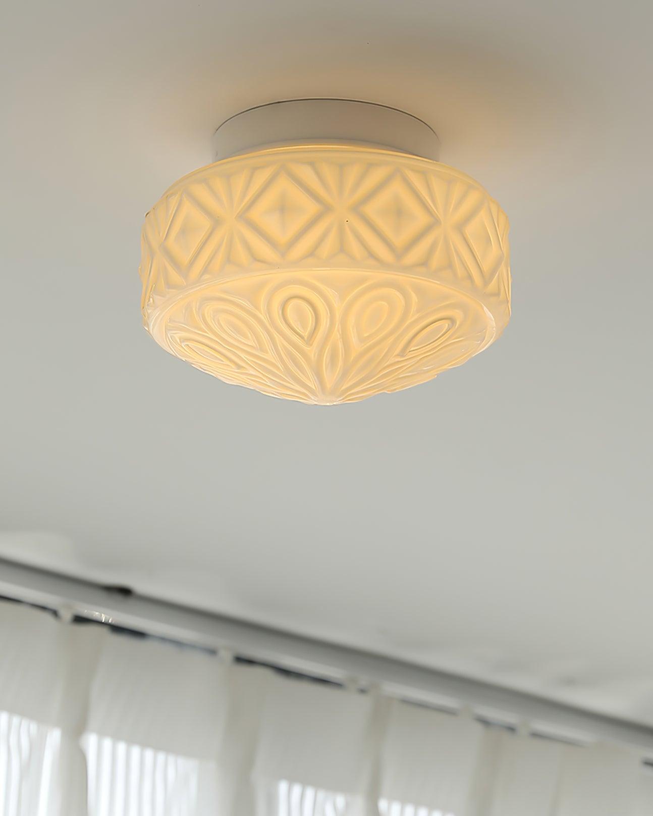 Evale Frosted Glass Flush Mount Ceiling Light - Letslighting
