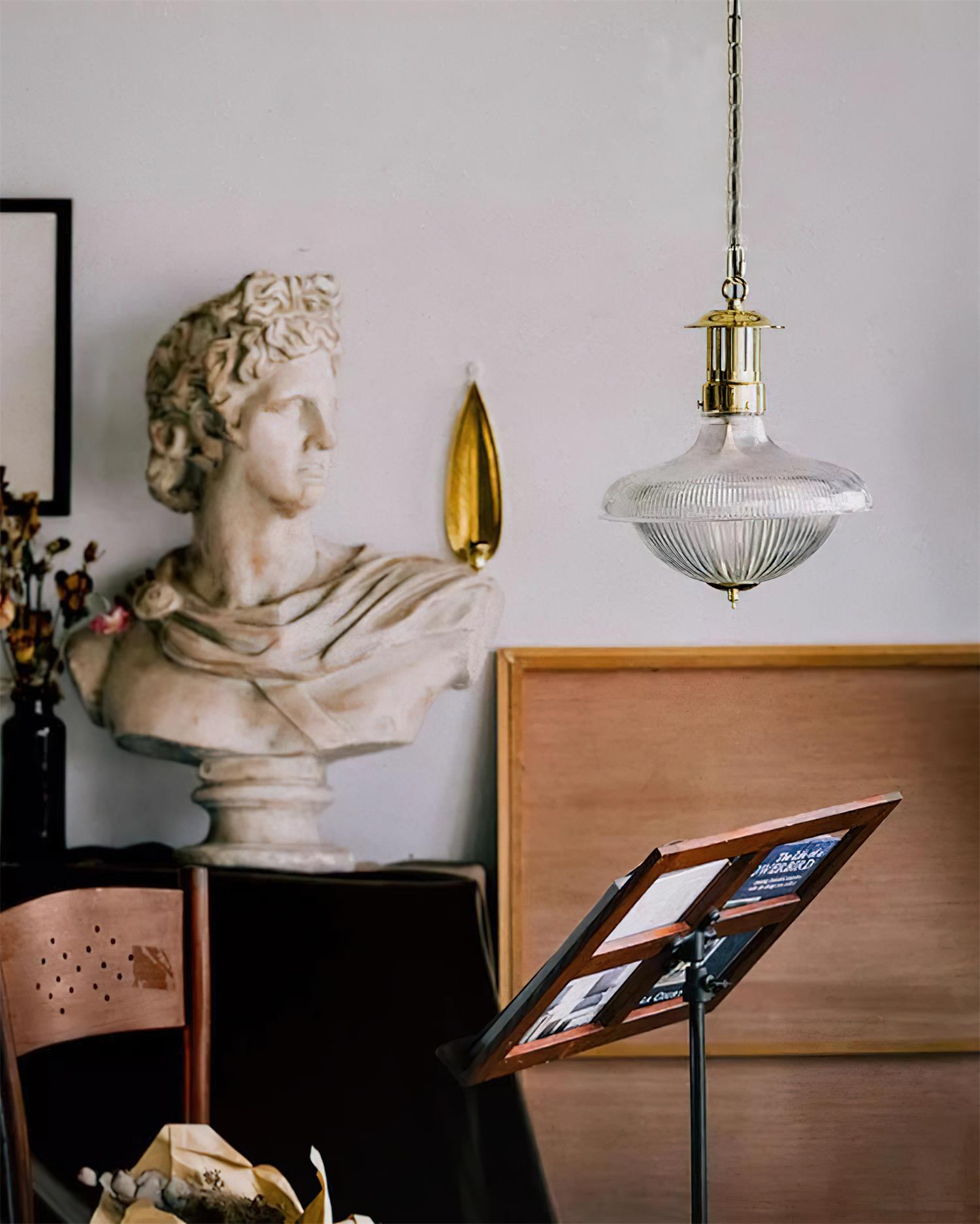 Orvel Clear Ribbed Glass Pendant Lamp - Letslighting