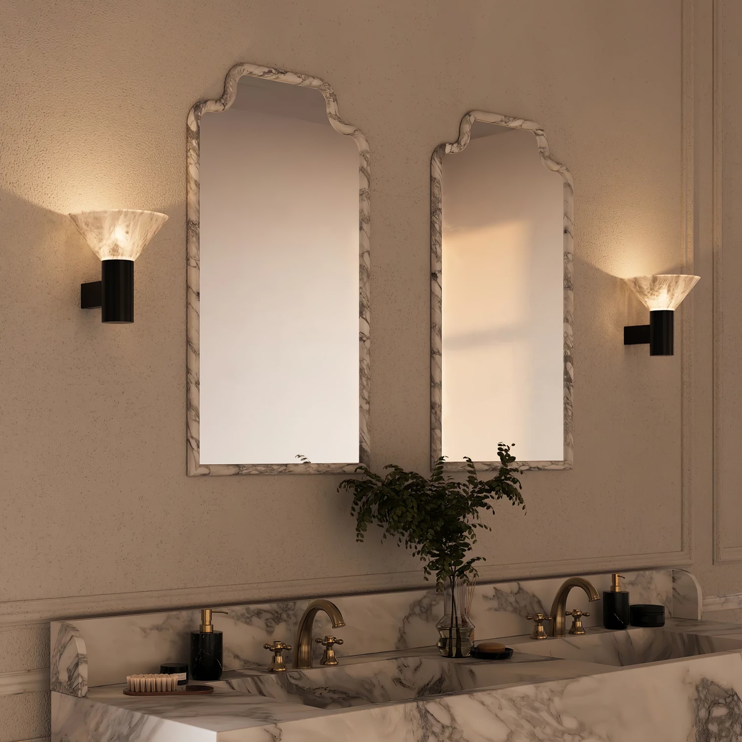 Eurnoria Cone Alabaster Wall Light - Letslighting