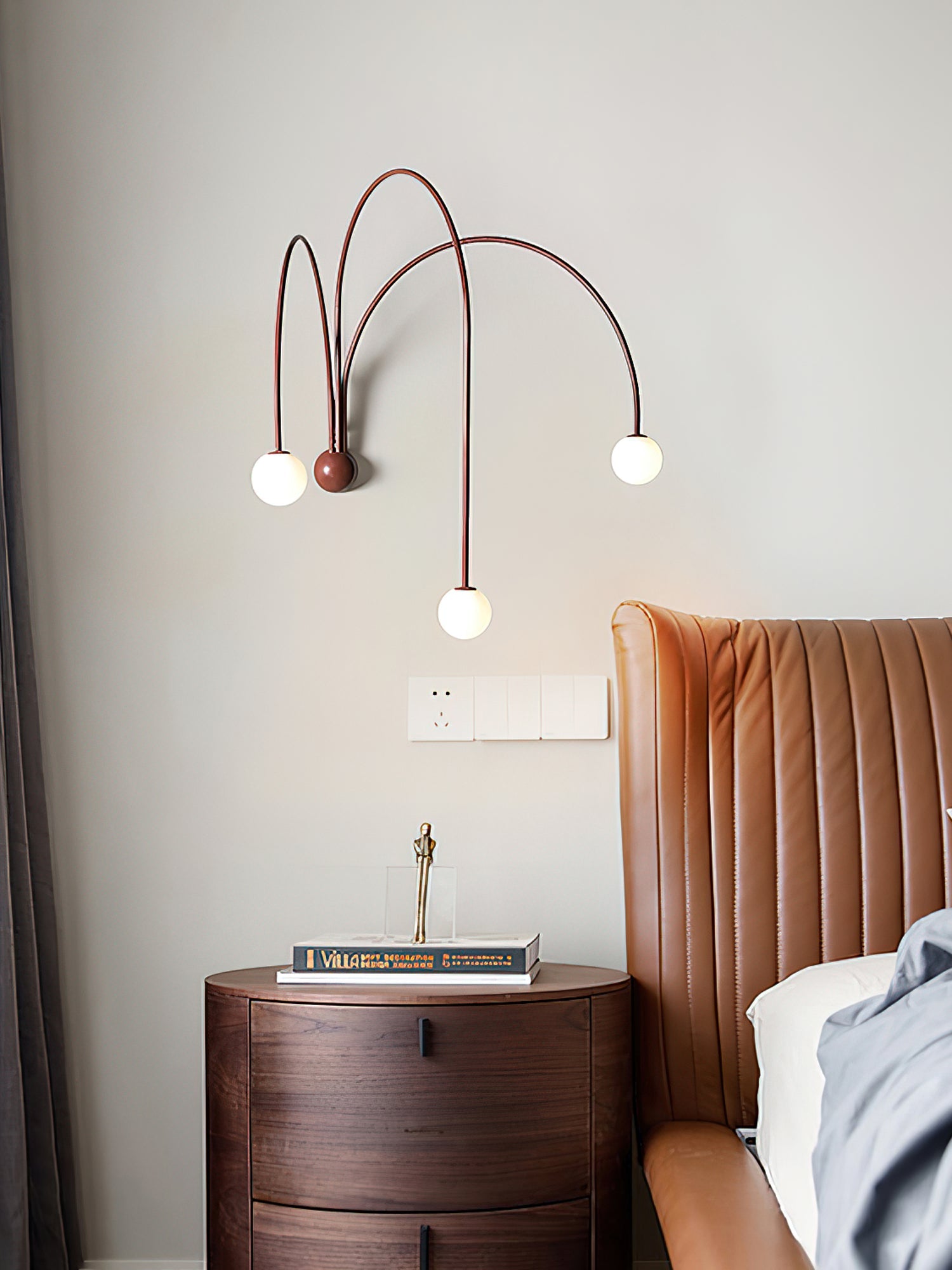 Gran Moderne Minimaliste Verre Fer Applique Murale Lampe