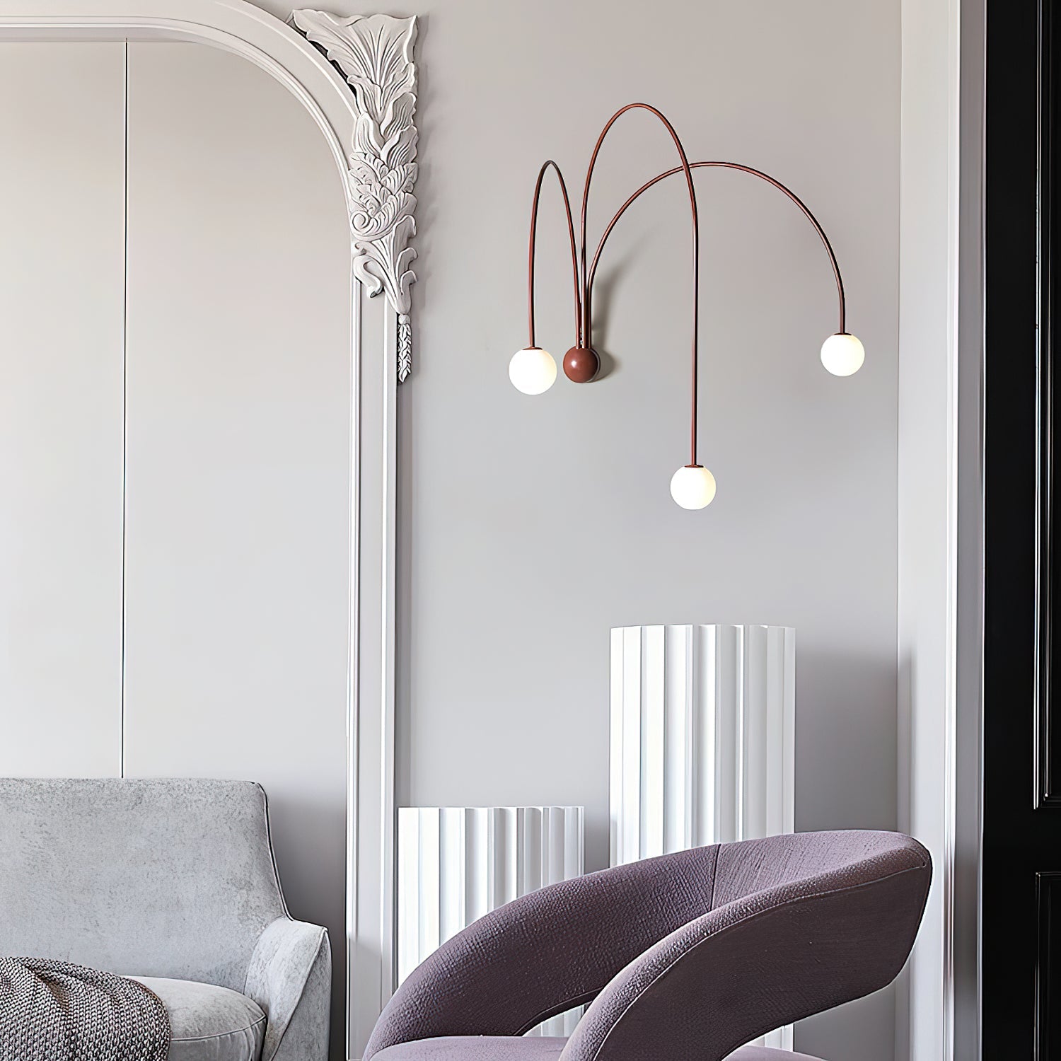 Gran Moderne Minimaliste Verre Fer Applique Murale Lampe