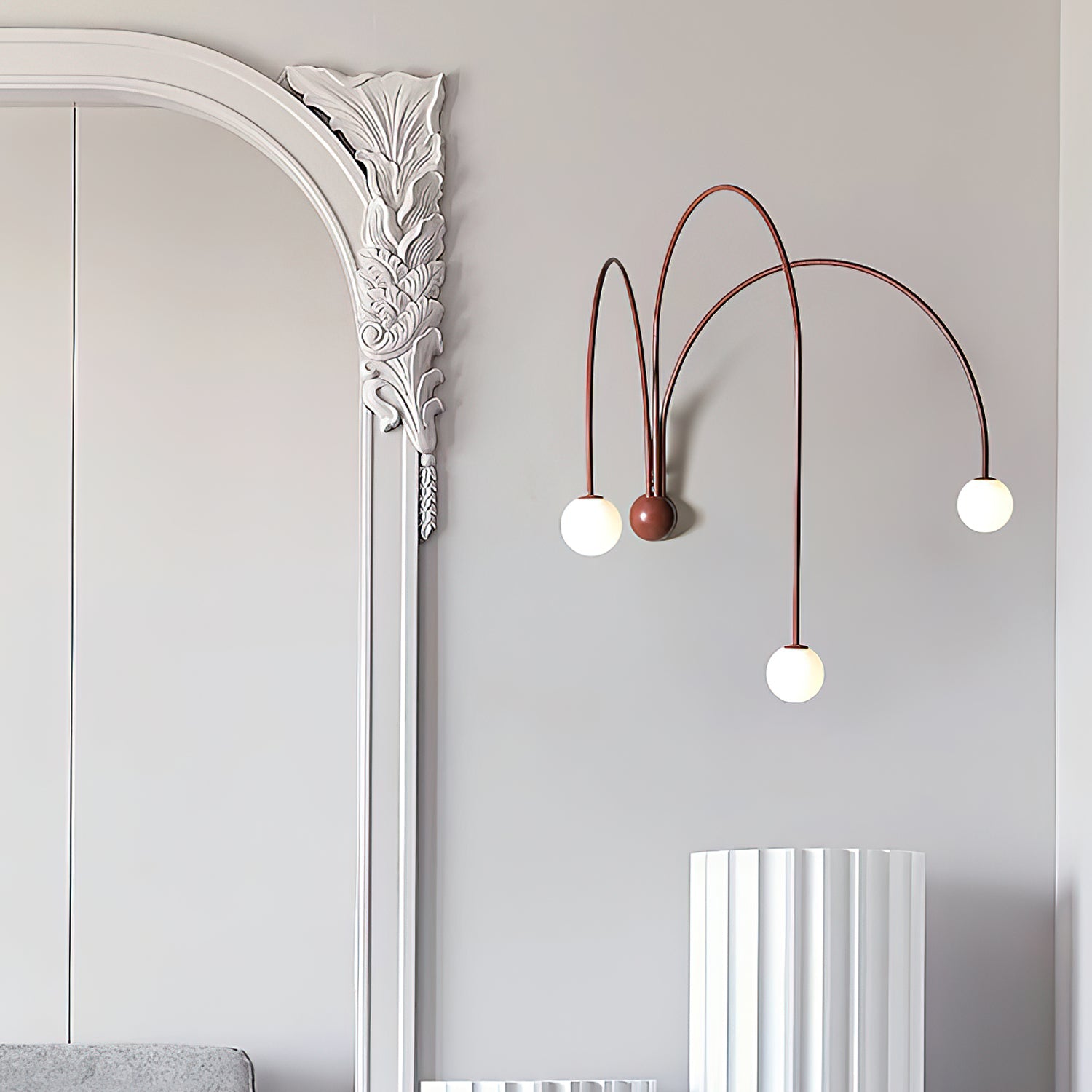 Gran Moderne Minimaliste Verre Fer Applique Murale Lampe