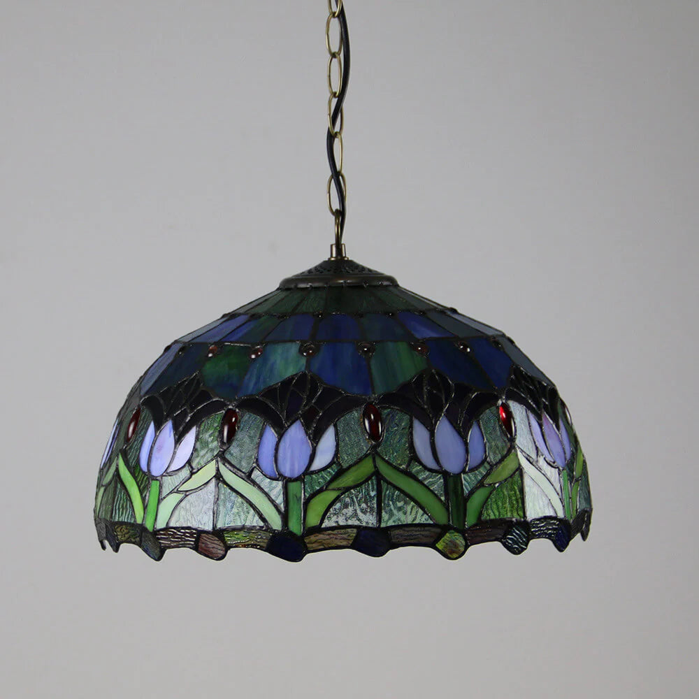 Tiffany Rétro Rond Colorée Suspension Verre Chambre À Coucher/Bar