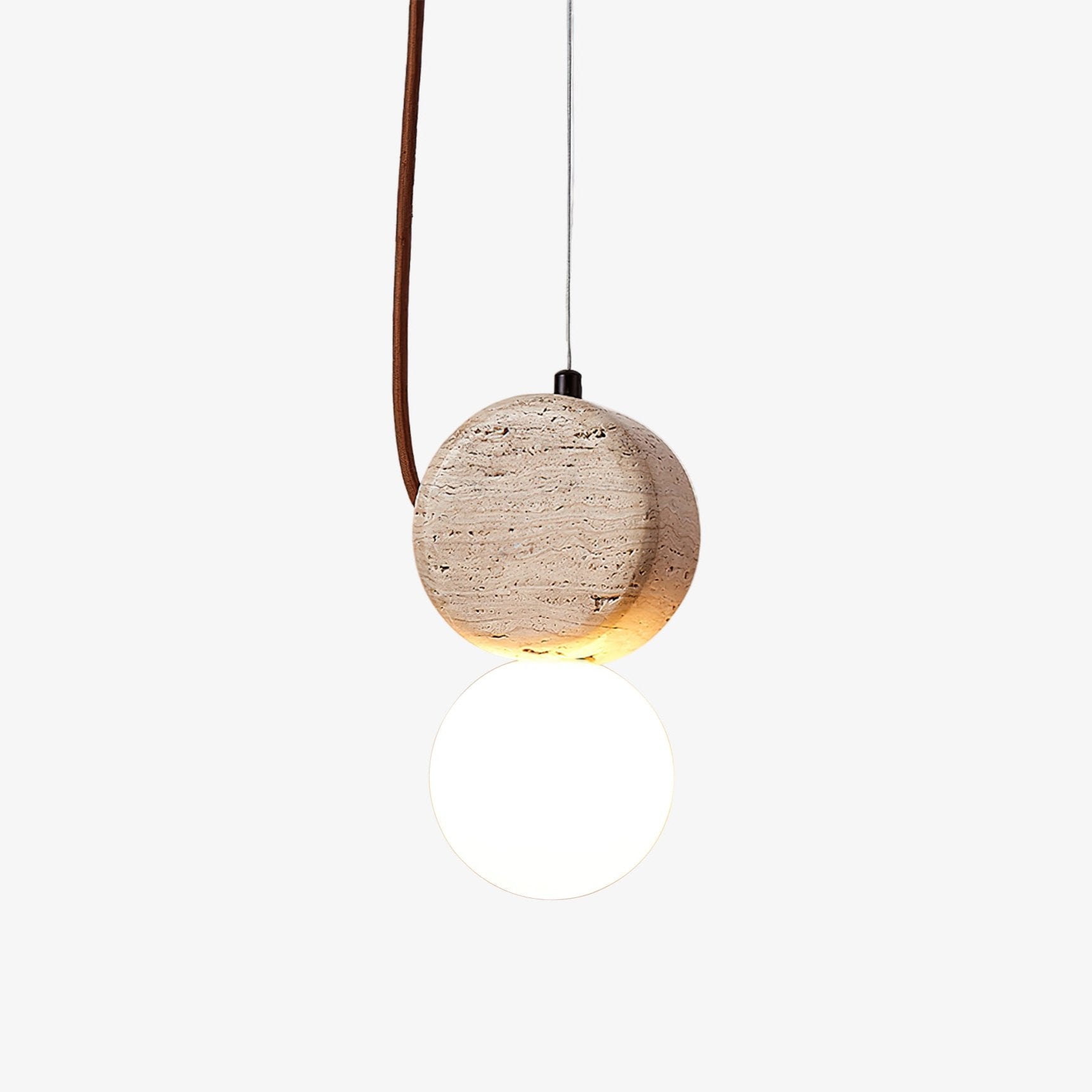 Zosolyra Double-Disc Travertine Pendant Light - Letslighting