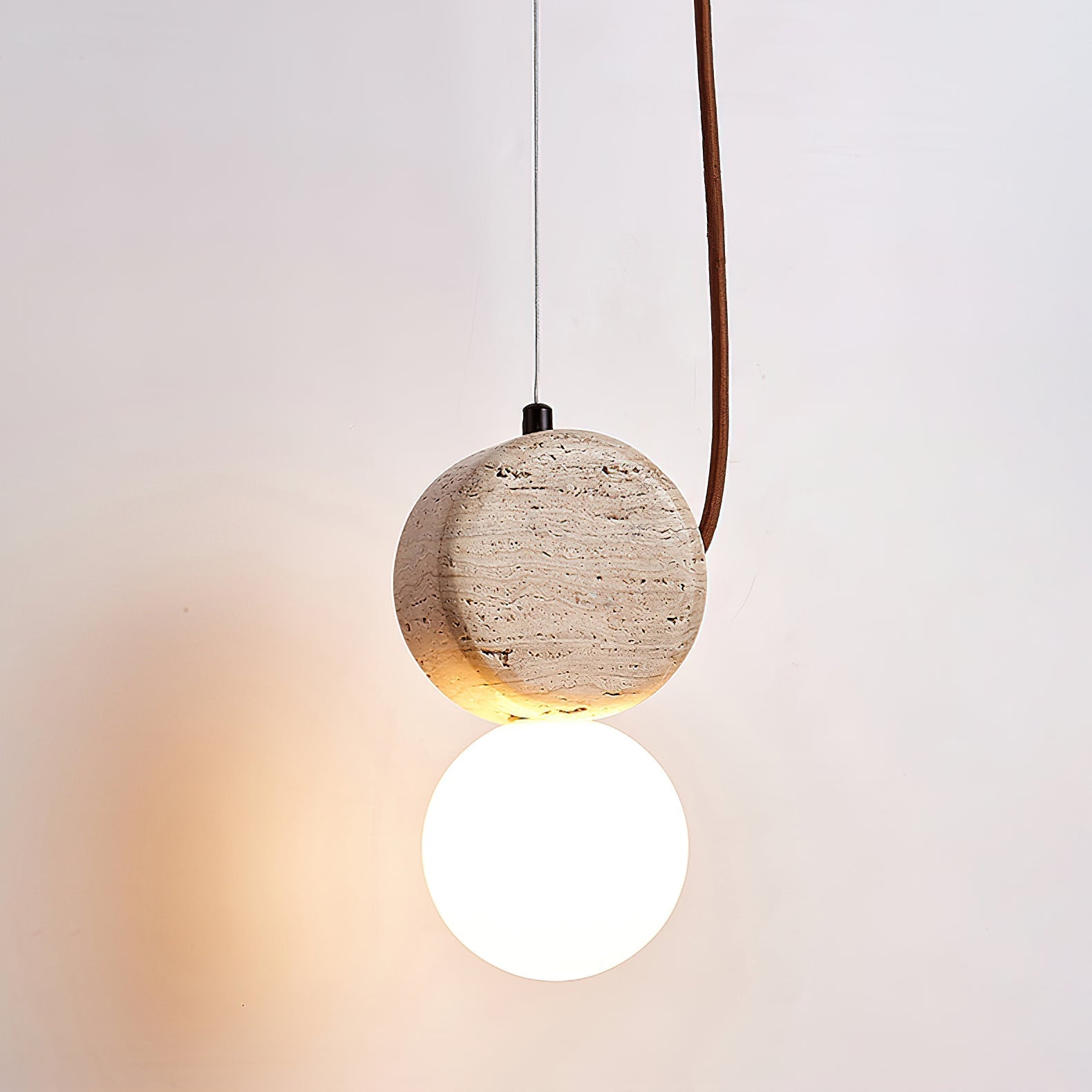 Zosolyra Double-Disc Travertine Pendant Light - Letslighting