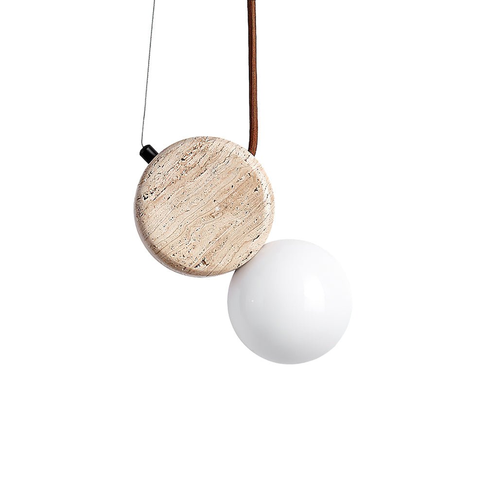Zosolyra Double-Disc Travertine Pendant Light - Letslighting
