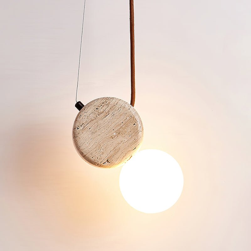 Zosolyra Double-Disc Travertine Pendant Light - Letslighting