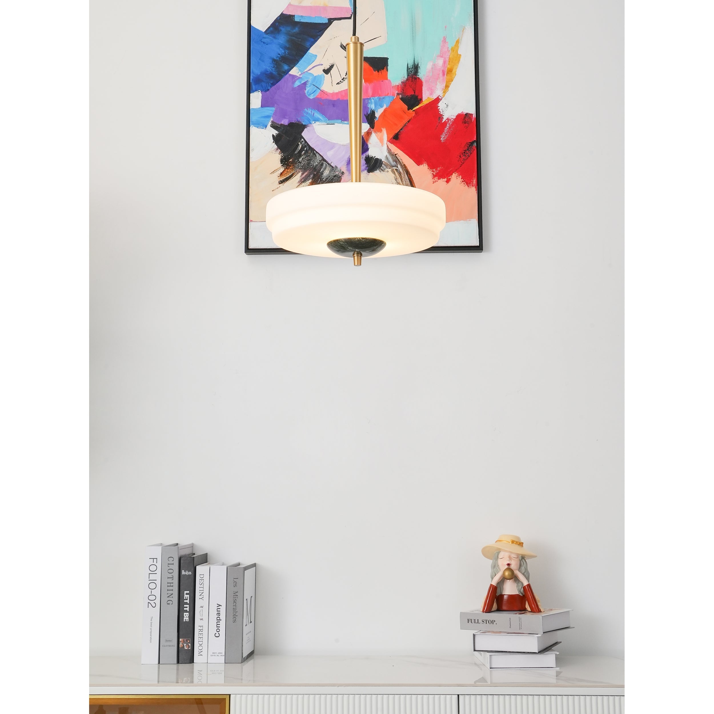 Ithaara Modern Minimalist Trave Alabaster Pendant Lamp - Lamp Copper