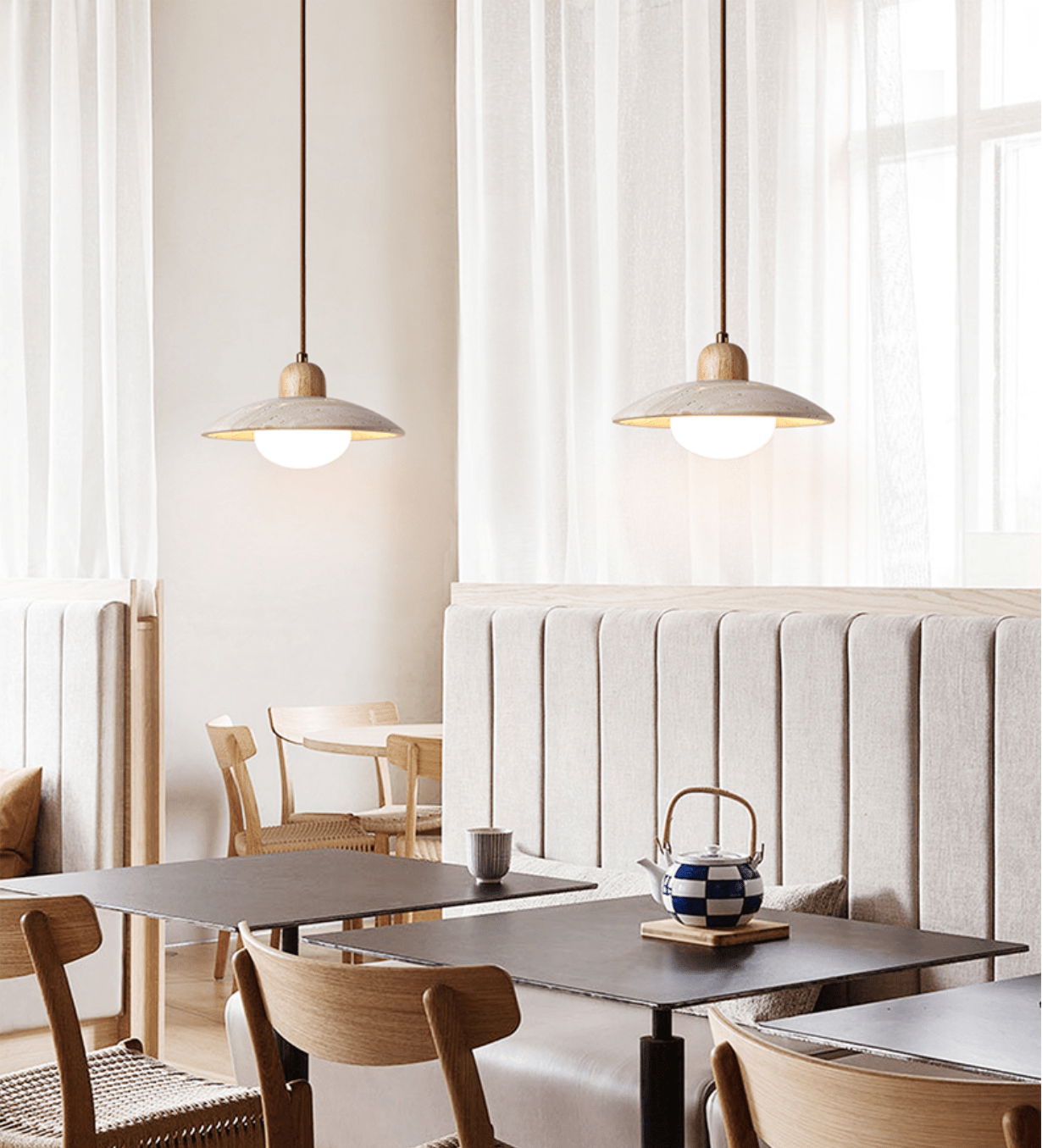 Travertine Moderne Dôme Travertin Suspension Lumière