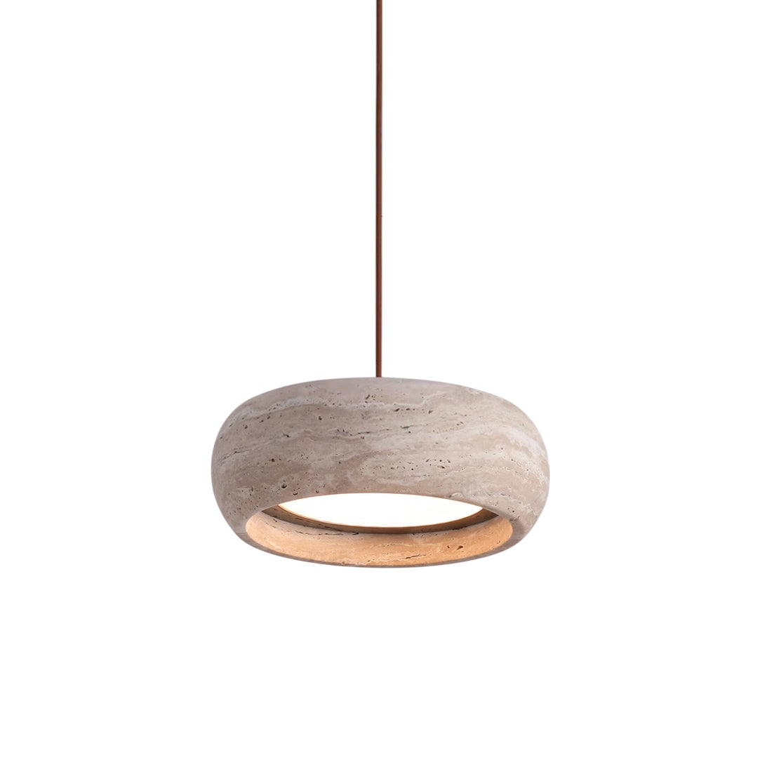 Eurvaran Modern Minimalist Drum Travertine Pendant Lamp - Lamp Copper