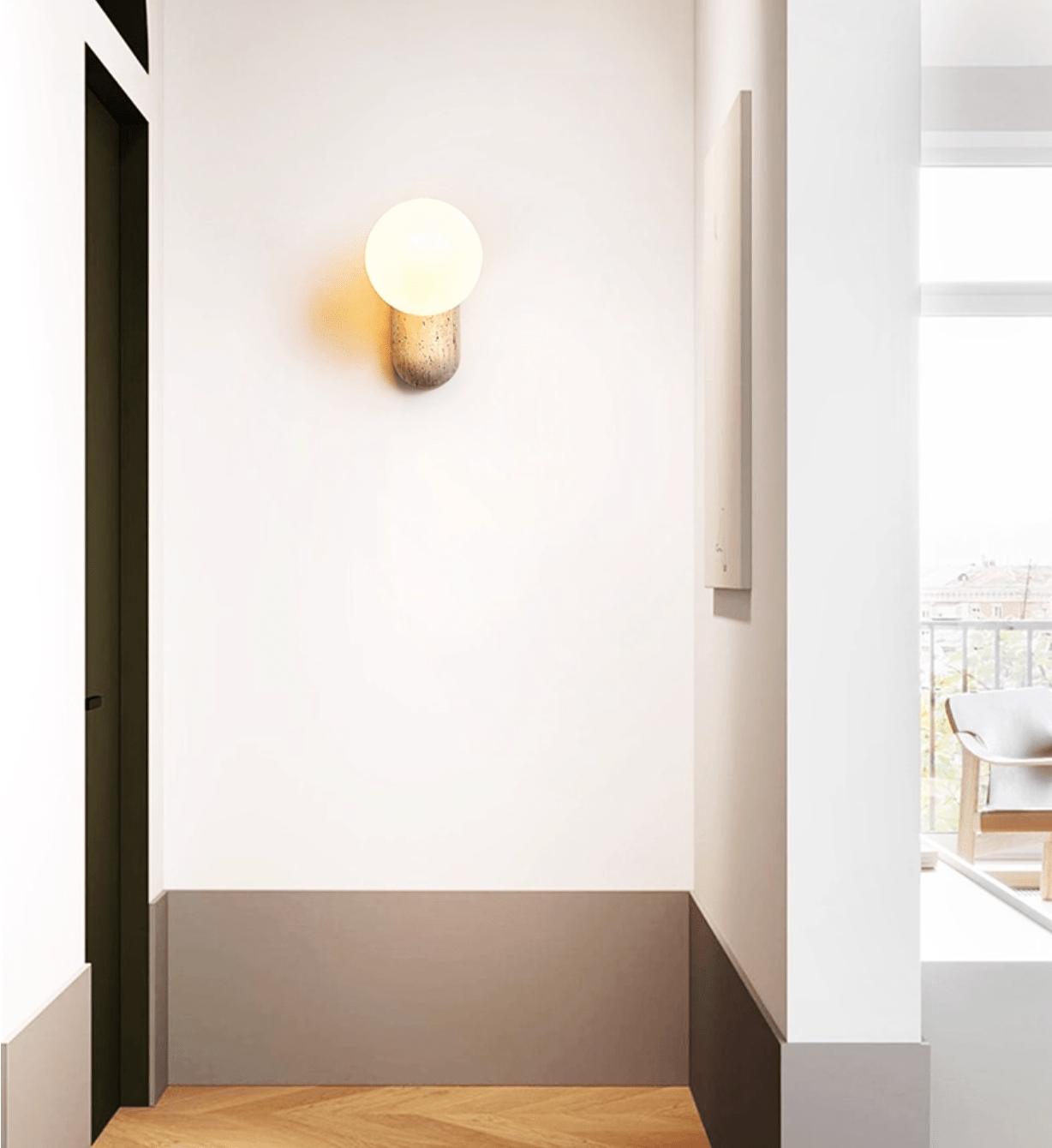 Travertine Minimaliste Moderne Applique Murale Galet