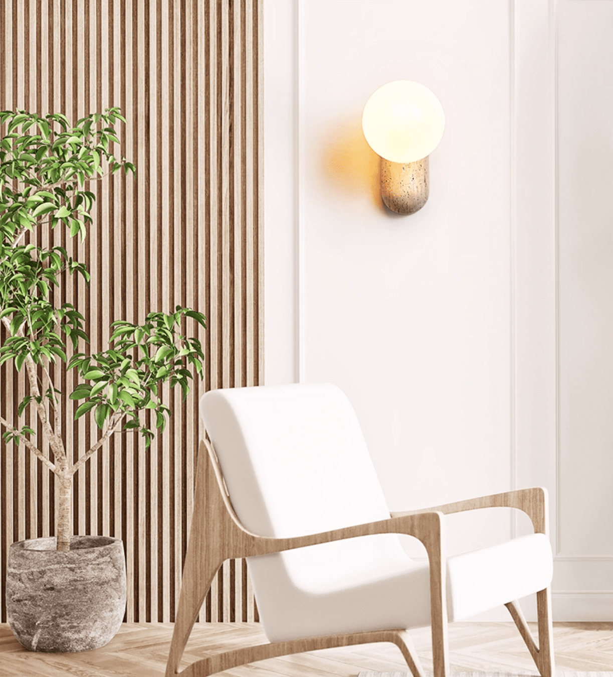 Travertine Minimaliste Moderne Applique Murale Galet