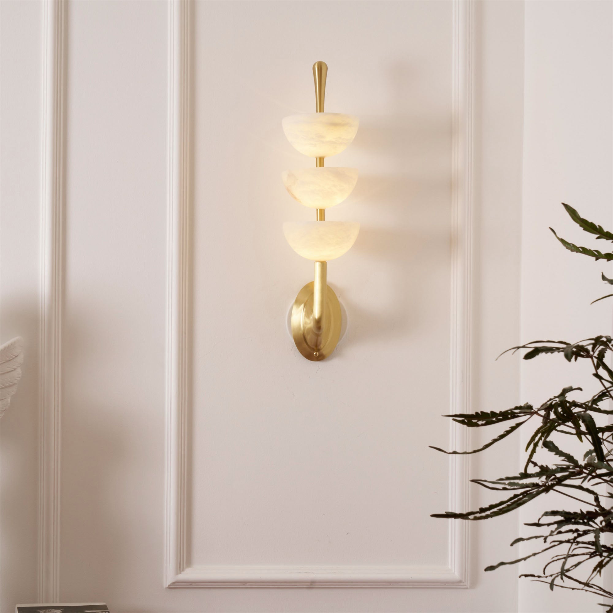 Vitheiel Modern Minimalist Art Alabaster Wall Lamp - Lamp Copper