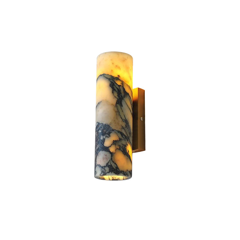 Tubular Modern Minimalist Marble Metal Wall Lamp - Lamp Copper