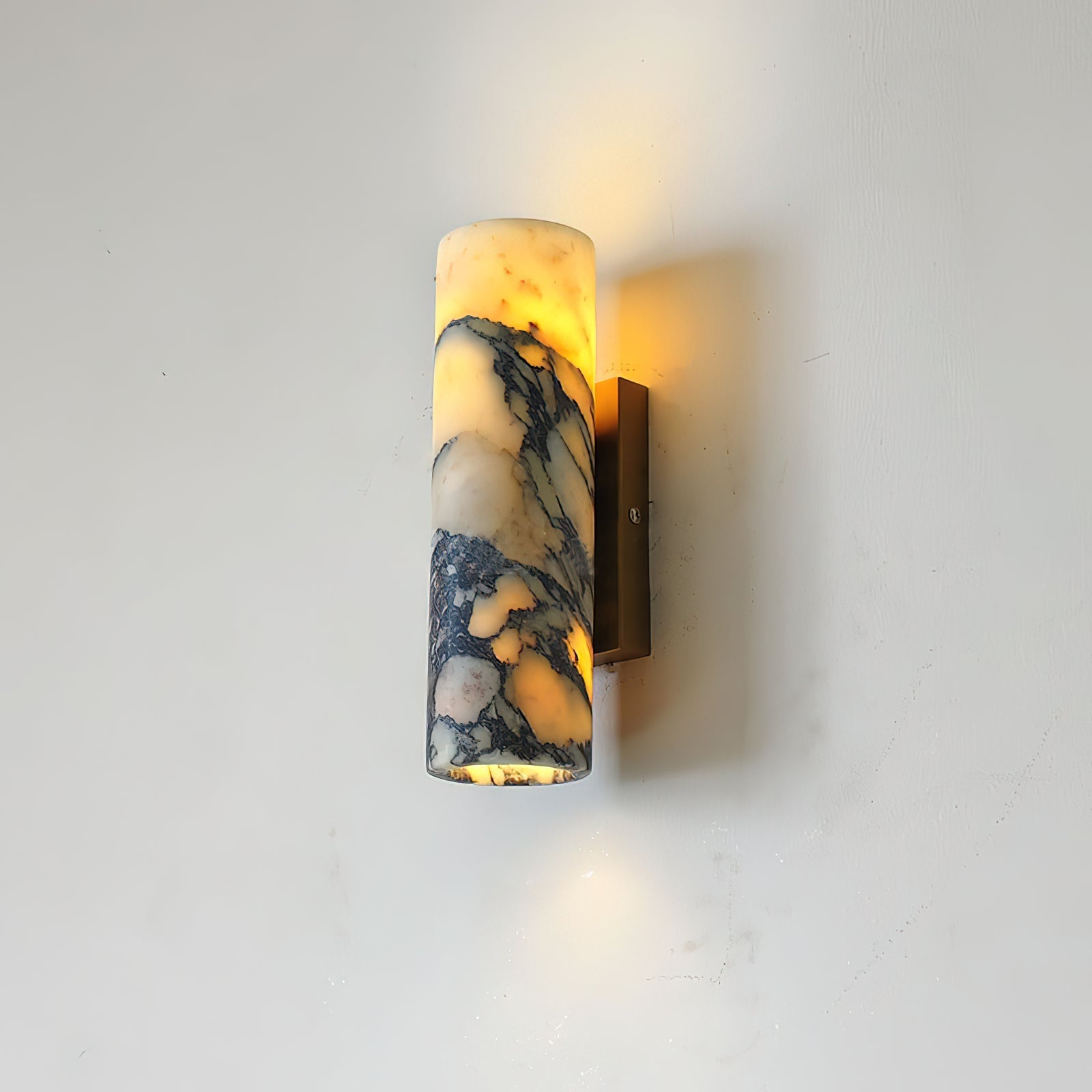 Tubular Modern Minimalist Marble Metal Wall Lamp - Lamp Copper