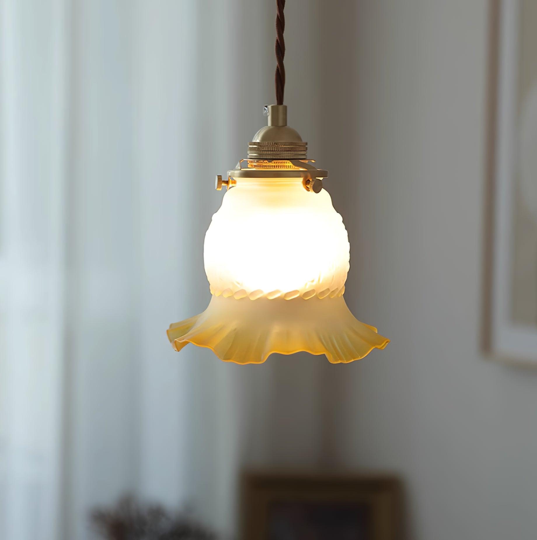 Tulips Pendant Lamp Glass Amber Organic - Letslighting