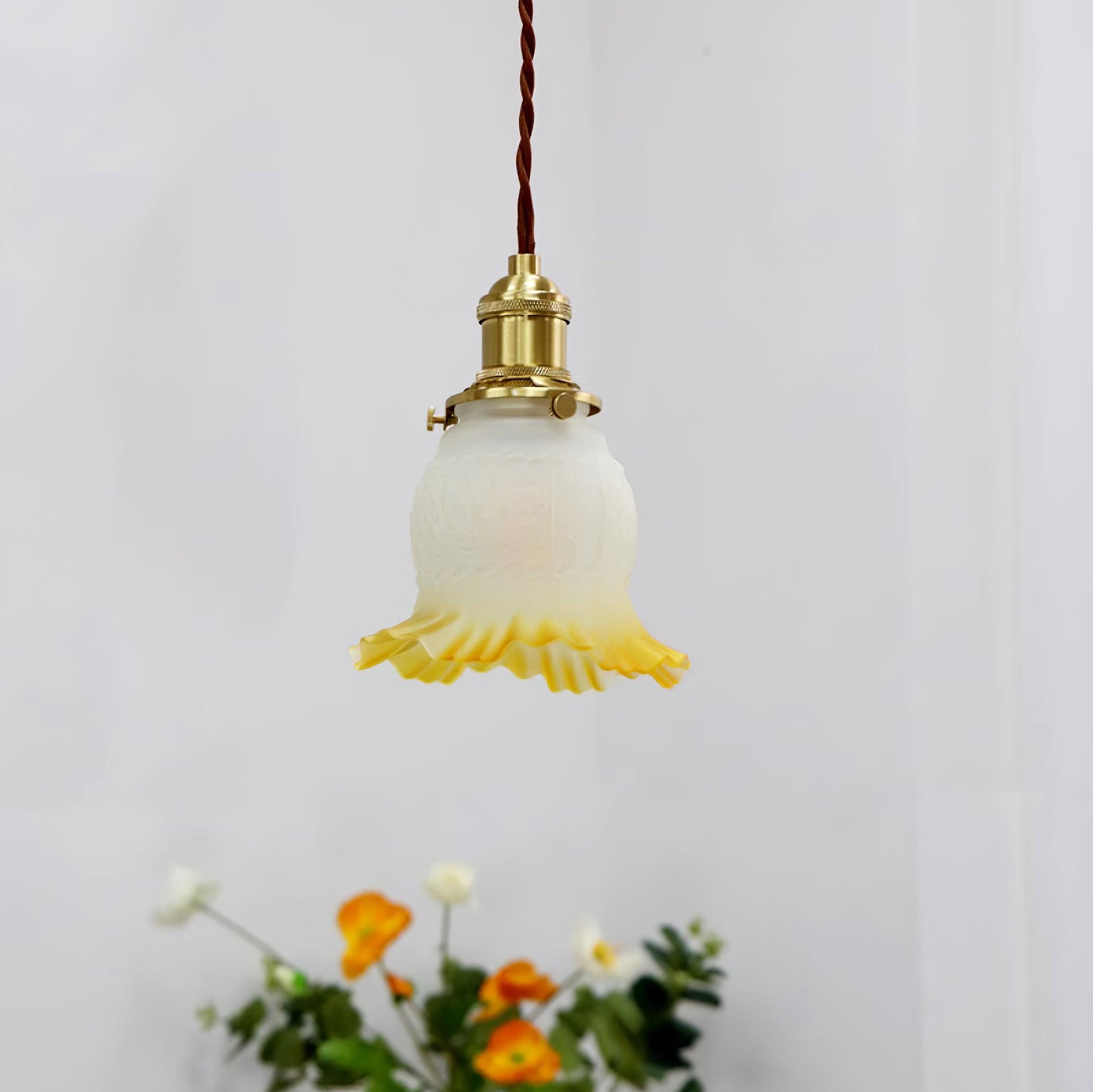Tulips Pendant Lamp Glass Amber Organic - Letslighting