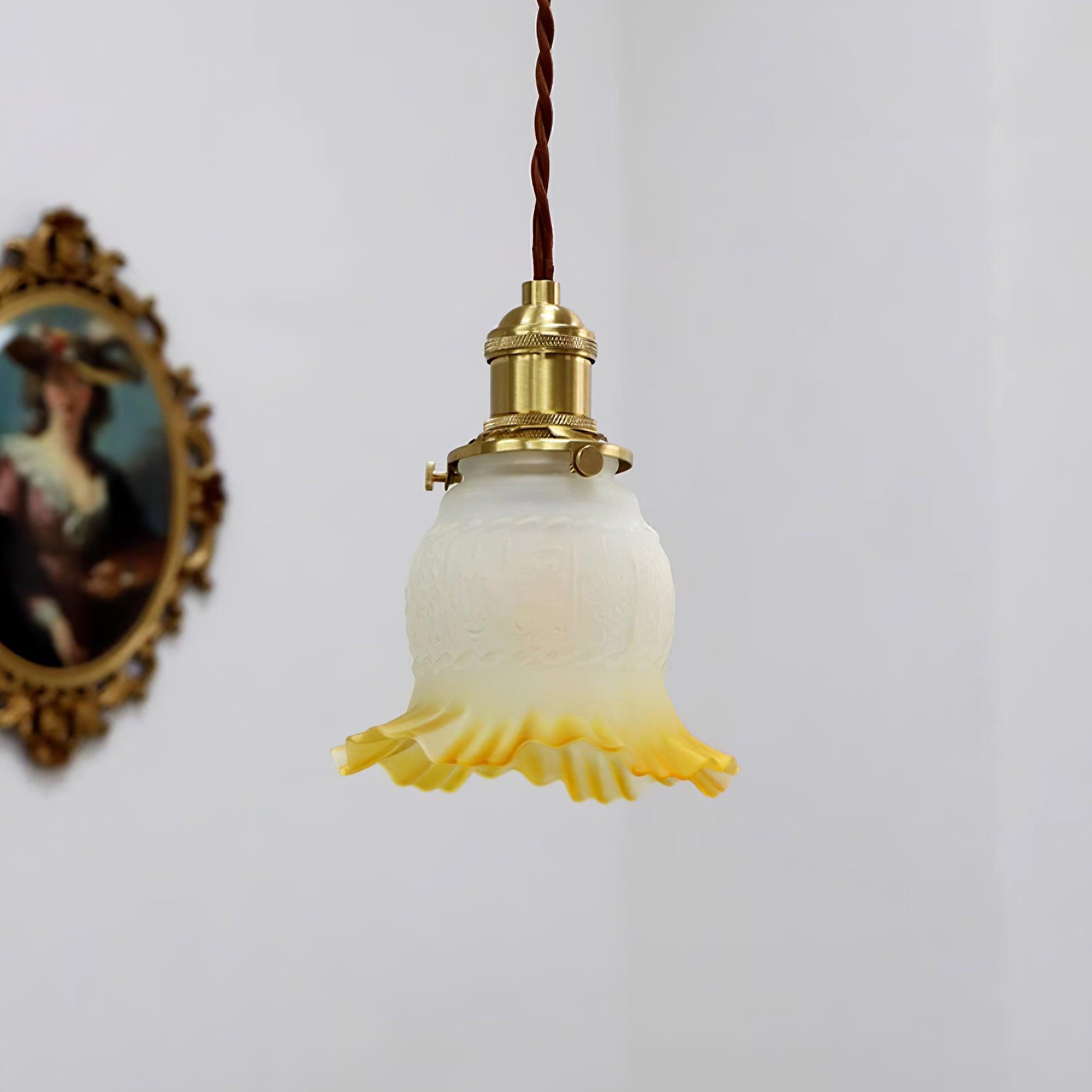 Tulips Pendant Lamp Glass Amber Organic - Letslighting
