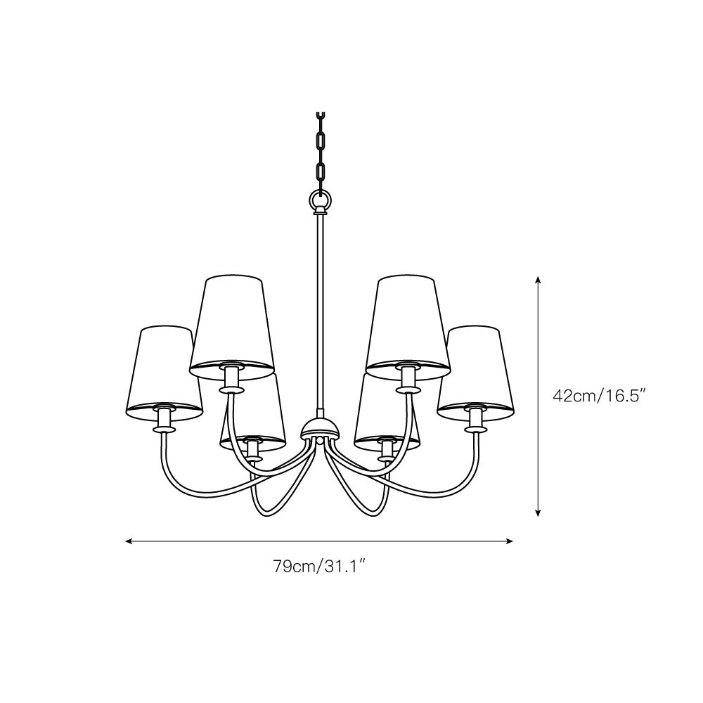 Icarisra Vintage Industrial Brass Fabric Chandelier - Lamp Copper