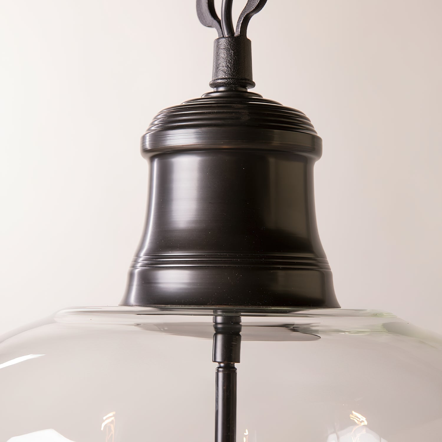 Sysolion Vintage Elegance Metal Glass Pendant Lamp - Lamp Copper