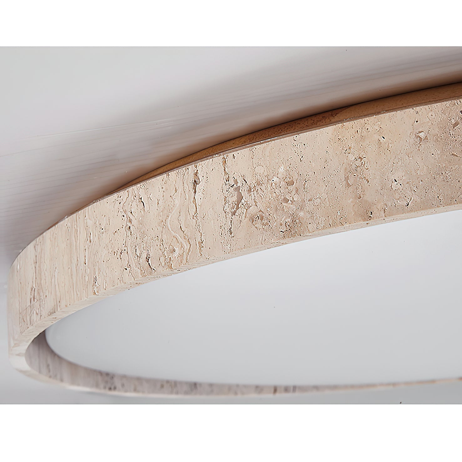 Symiror Modern Minimalist Round Travertine Ceiling Lamp - Lamp Copper