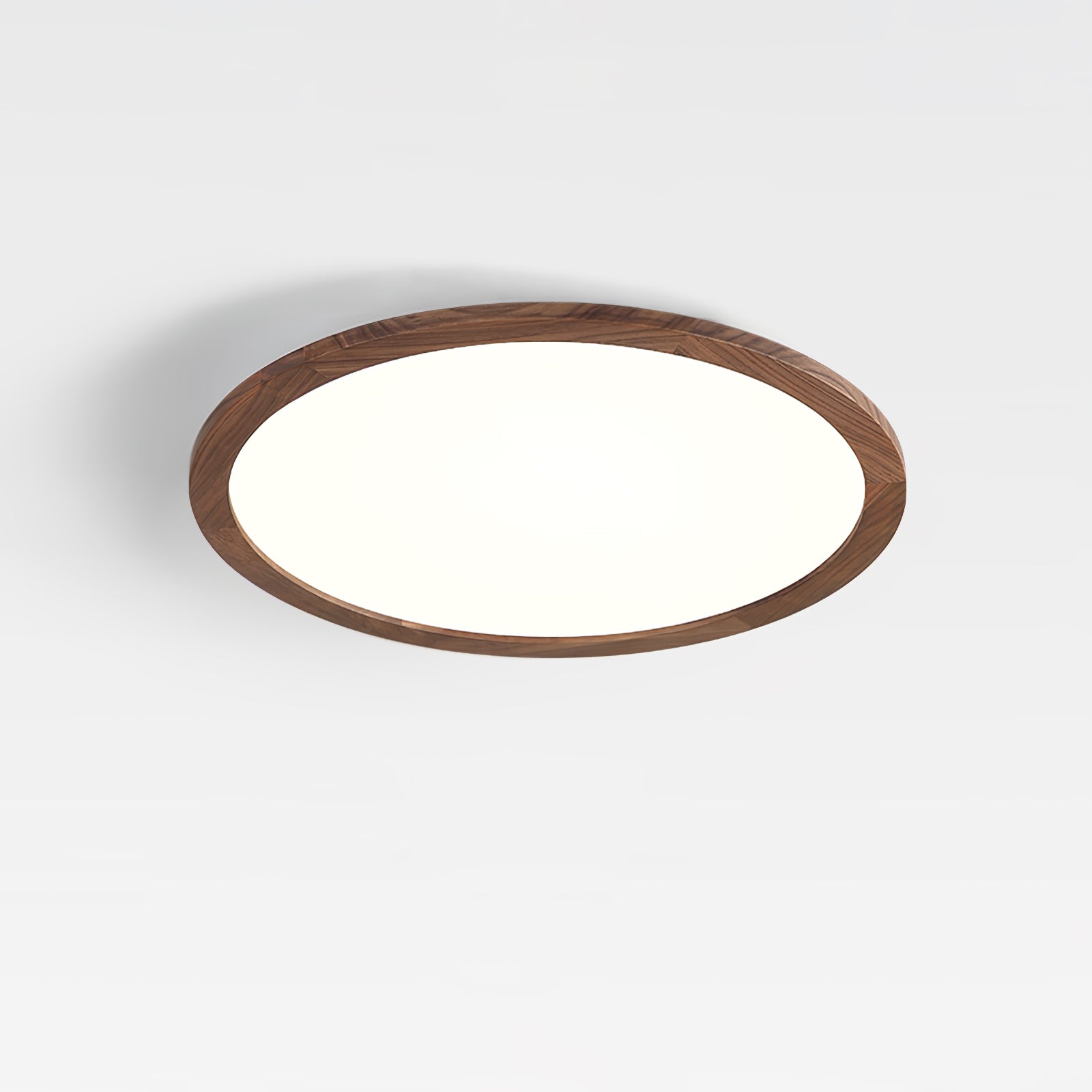 Solara Ceiling Light Acrylic Thin Round Walnut Look Minimalist - Letslighting