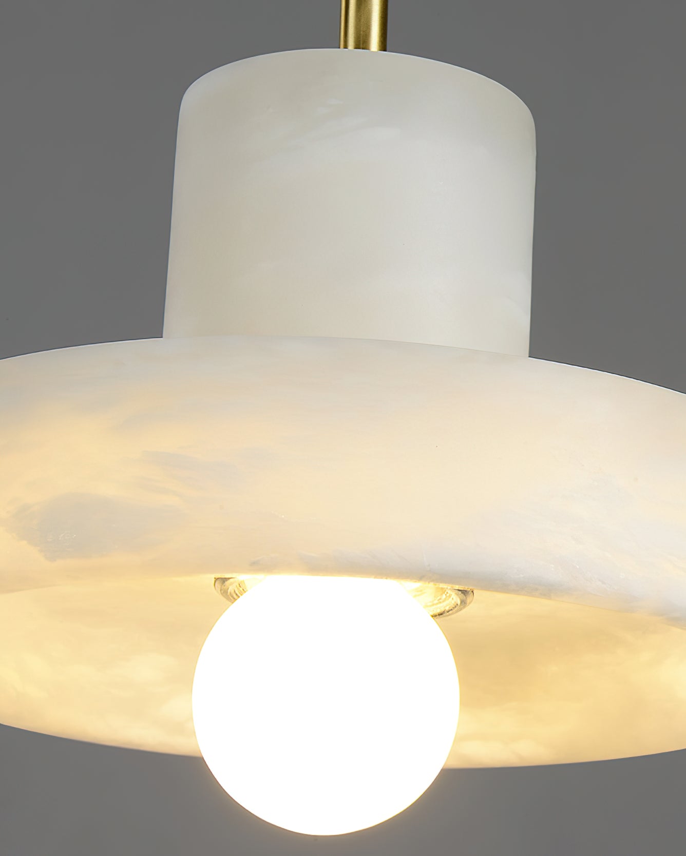Cavelen Modern Minimalist Brass Alabaster Pendant Lamp - Lamp Copper