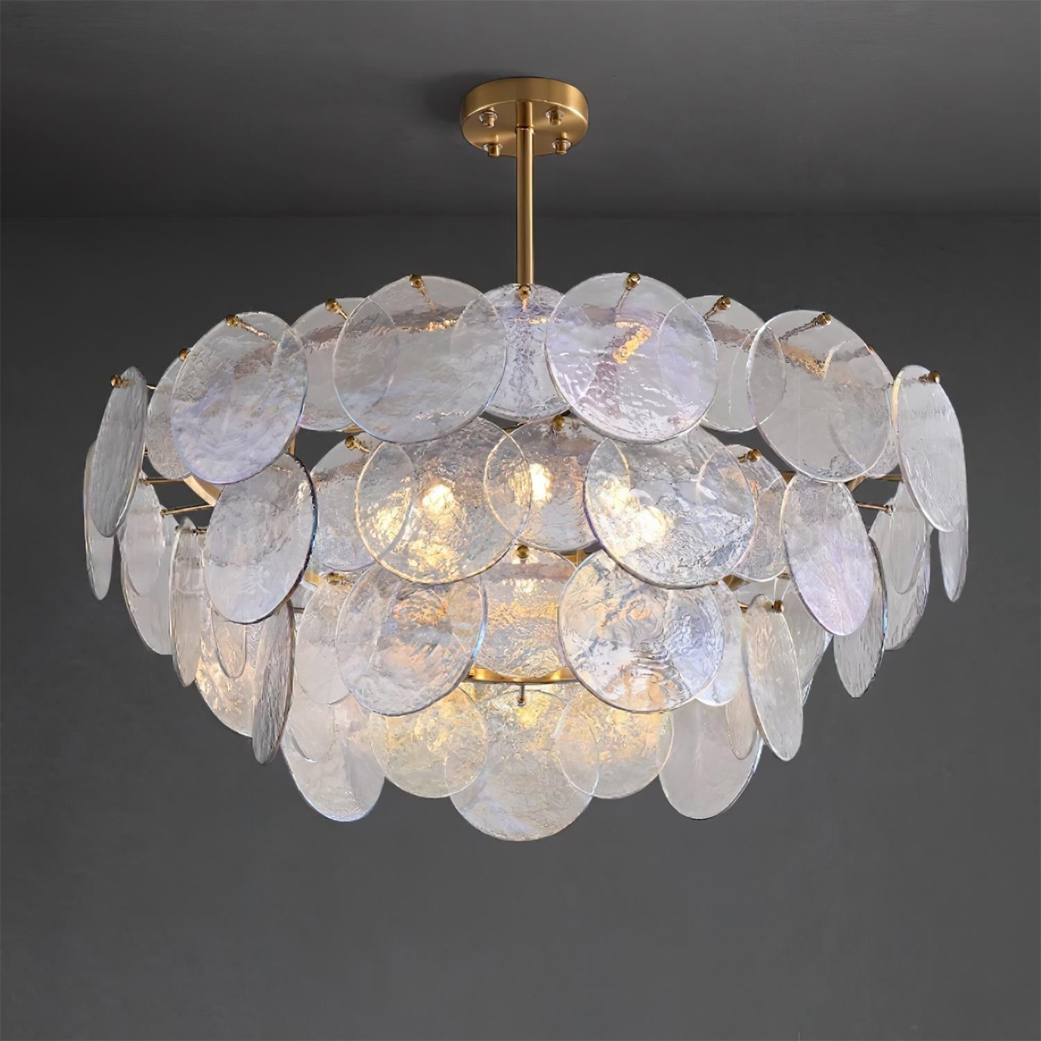 Utopia Chandelier Glass Disc Layered - Letslighting