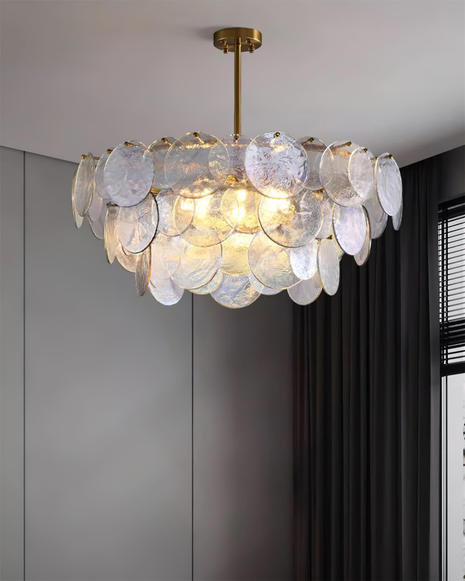 Utopia Chandelier Glass Disc Layered - Letslighting