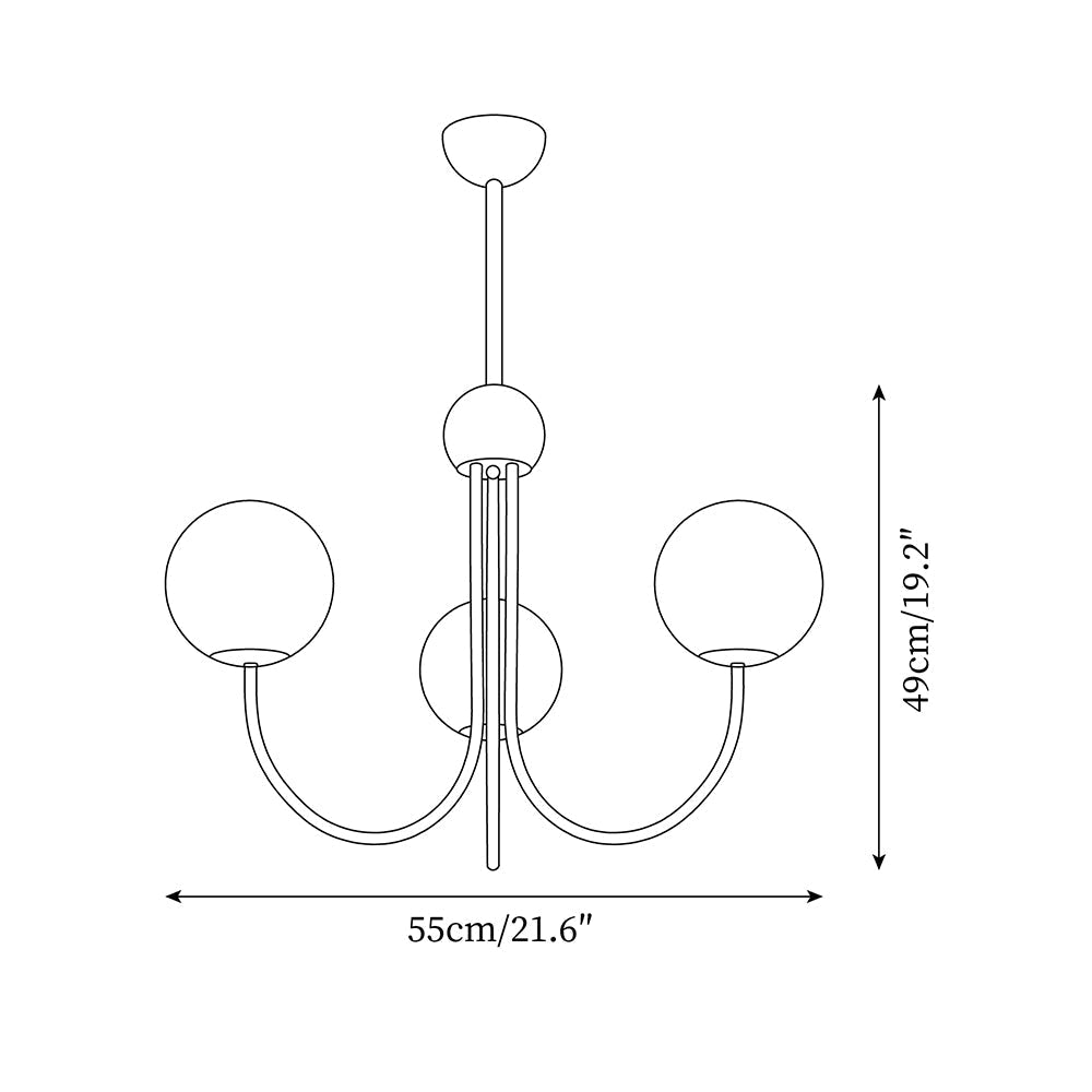 Candil Modern Brass and Globe Glass Chandelier - Letslighting
