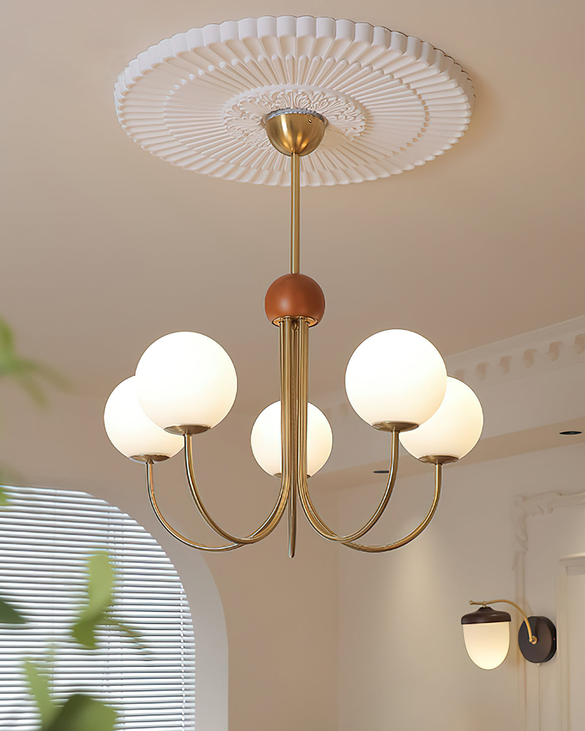 Candil Modern Brass and Globe Glass Chandelier - Letslighting