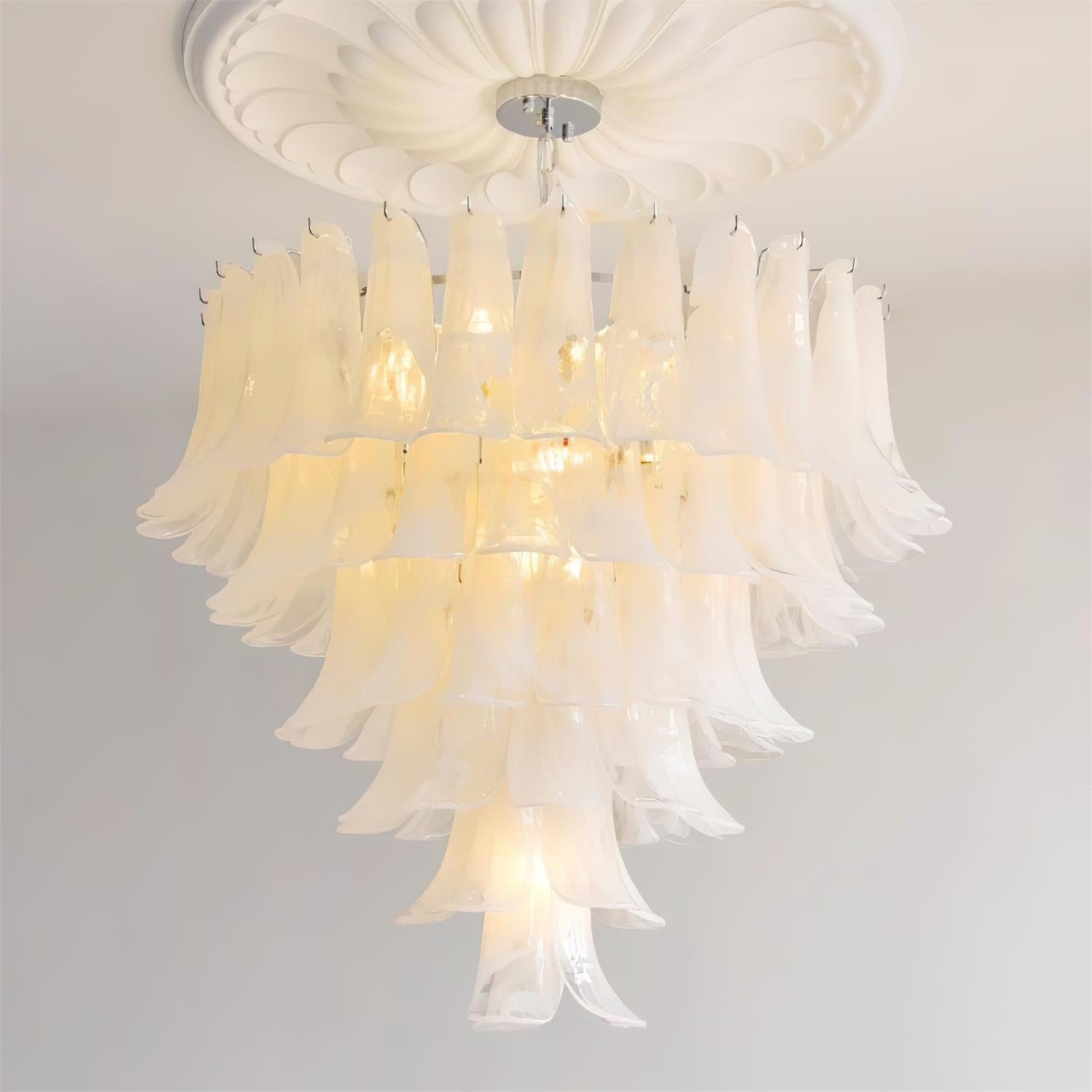 Valier Chandelier Layered Glass Petals - Letslighting