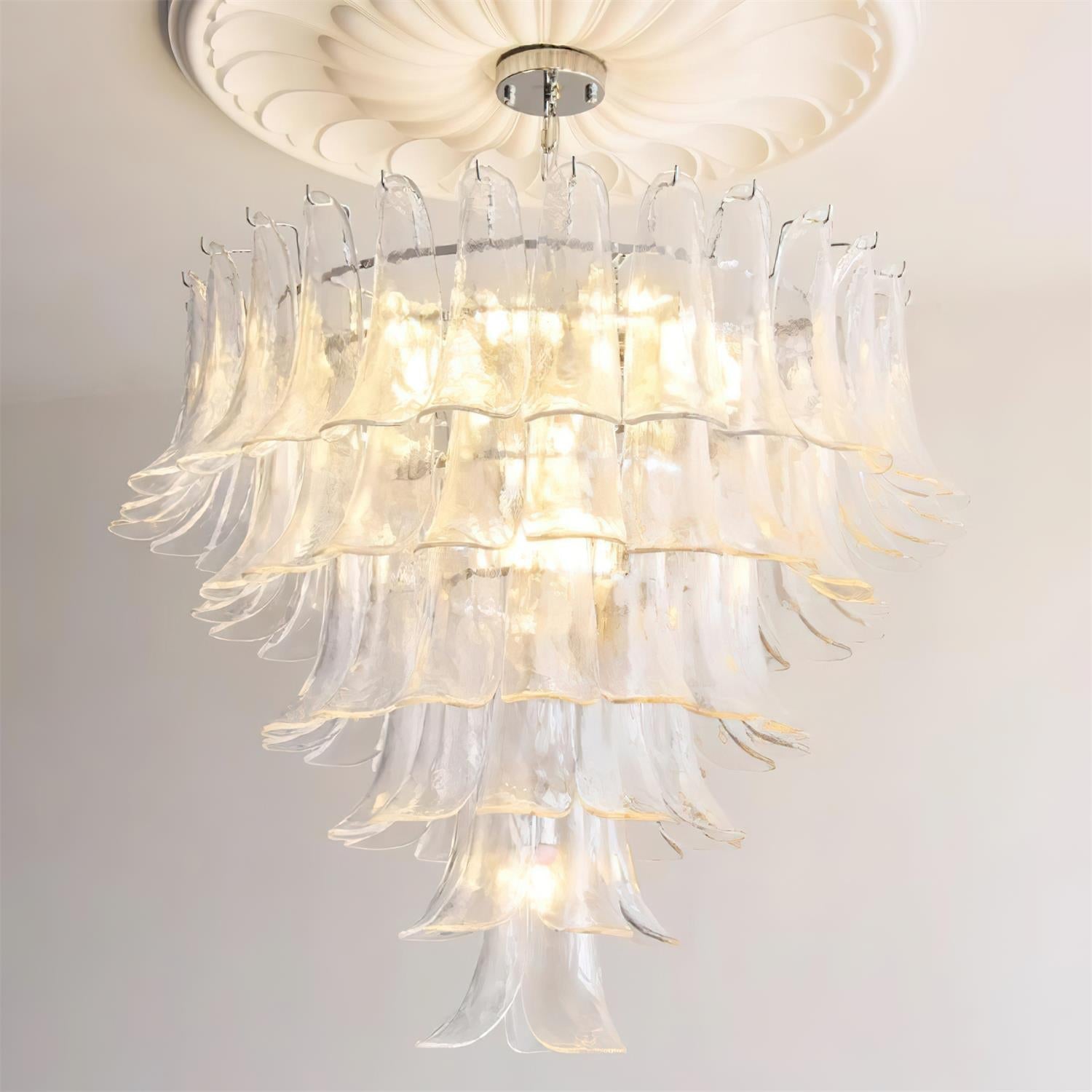 Valier Chandelier Layered Glass Petals - Letslighting