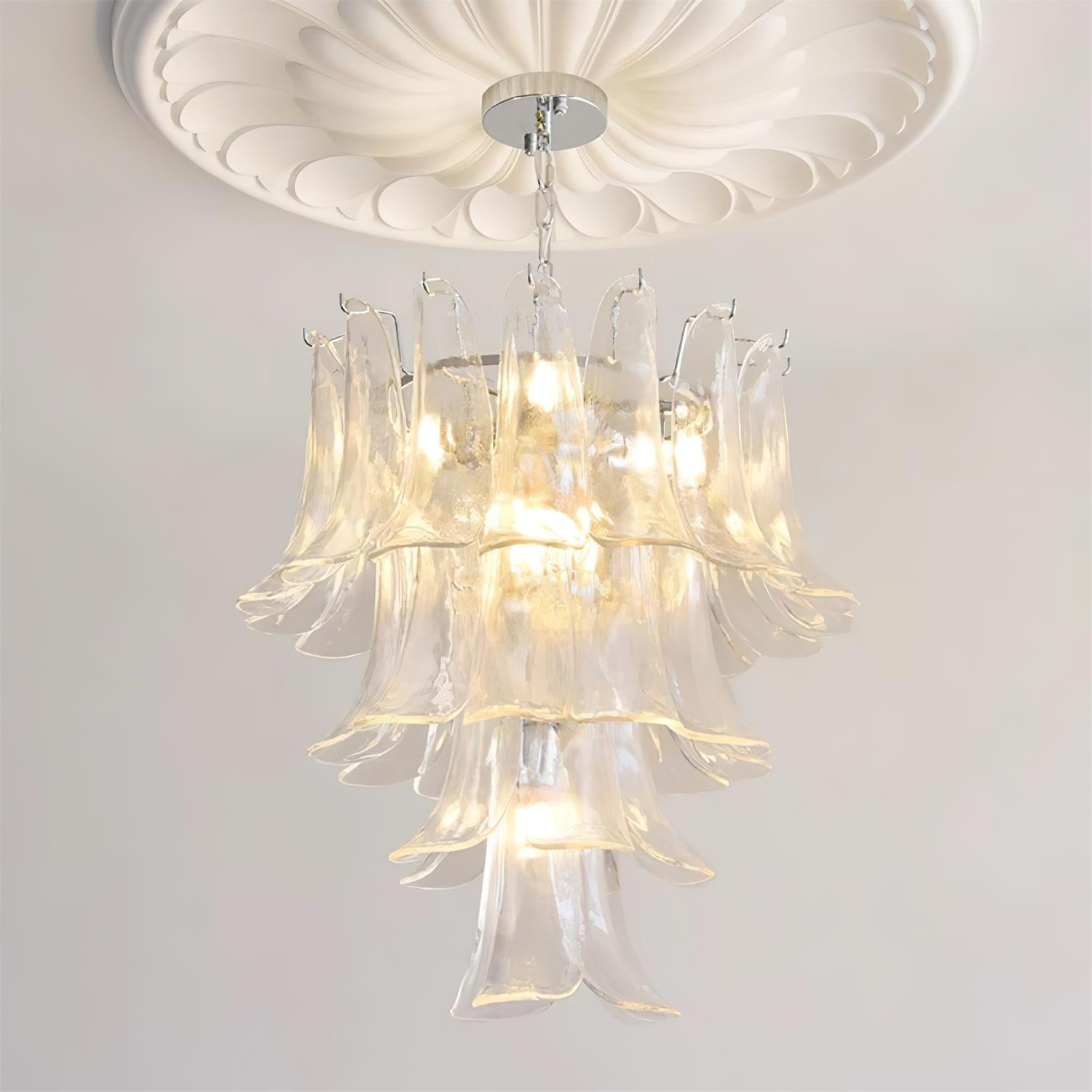 Valier Chandelier Layered Glass Petals - Letslighting