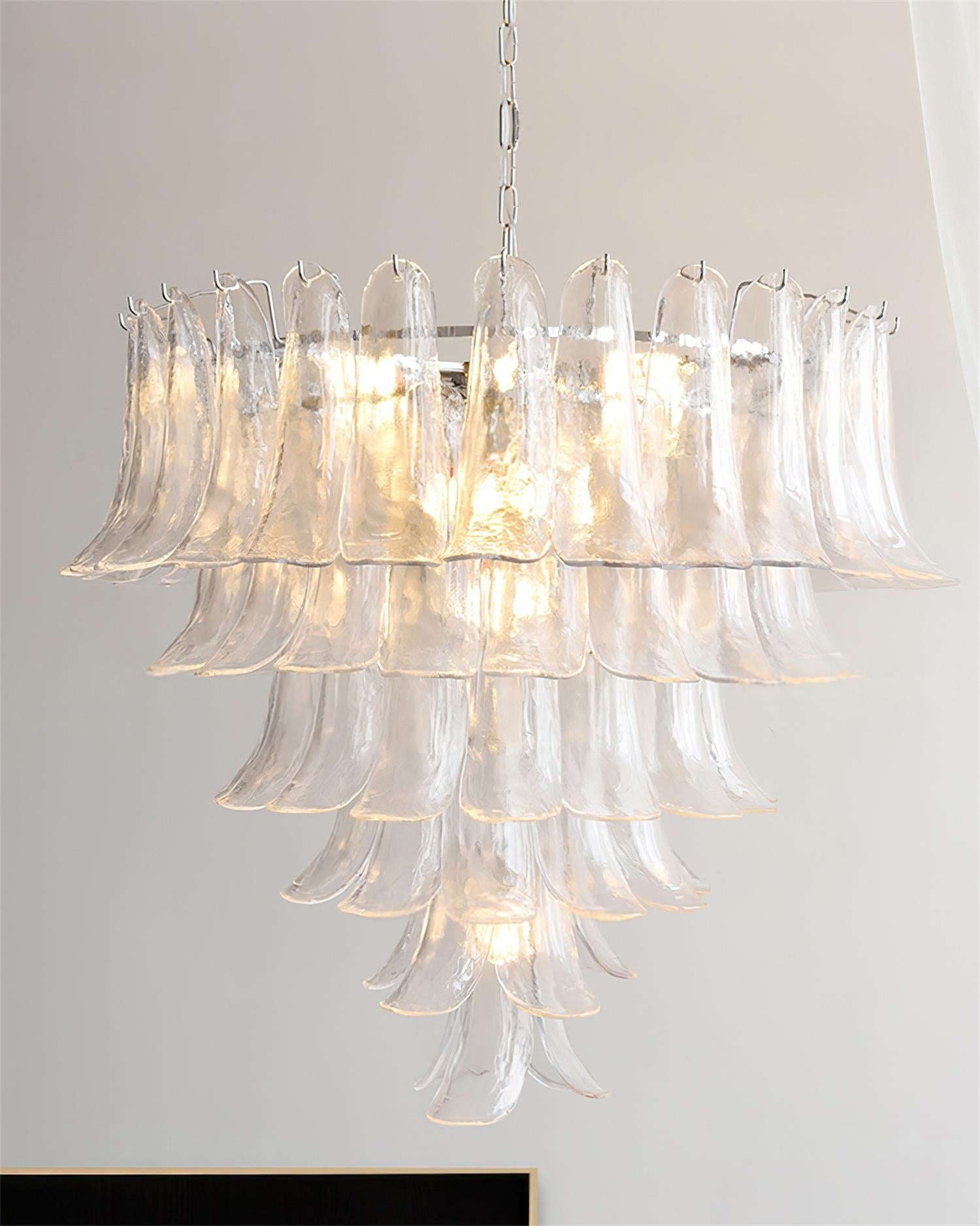 Valier Chandelier Layered Glass Petals - Letslighting