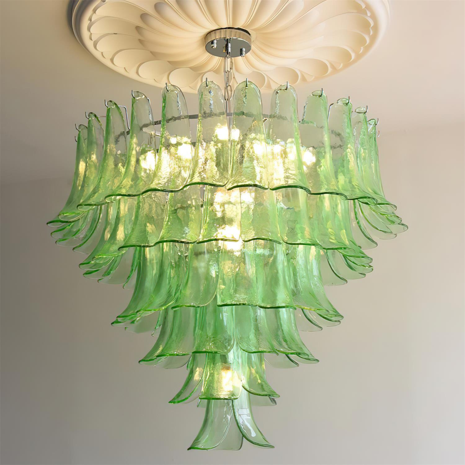 Valier Chandelier Layered Glass Petals - Letslighting