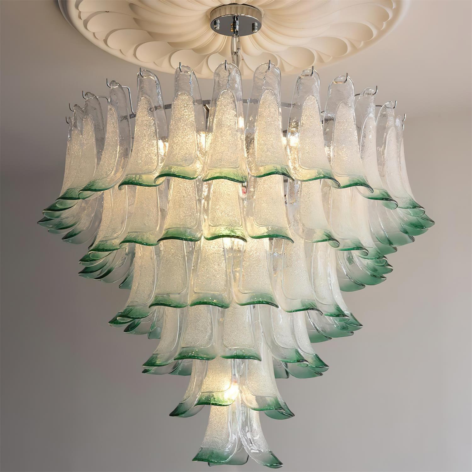 Valier Chandelier Layered Glass Petals - Letslighting