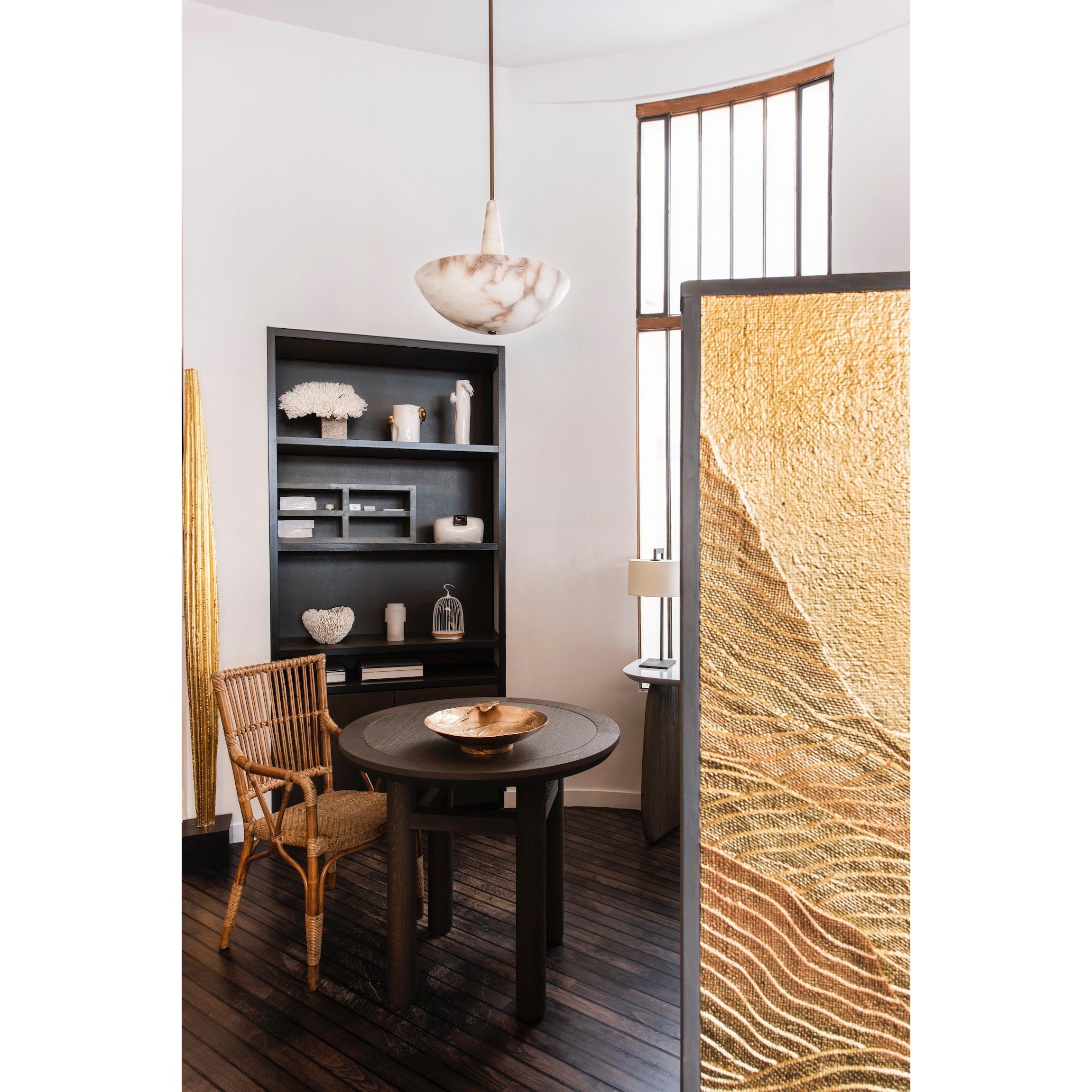 Nysilos Premium Nordic Alabaster Metal Pendant Lamp - Lamp Copper