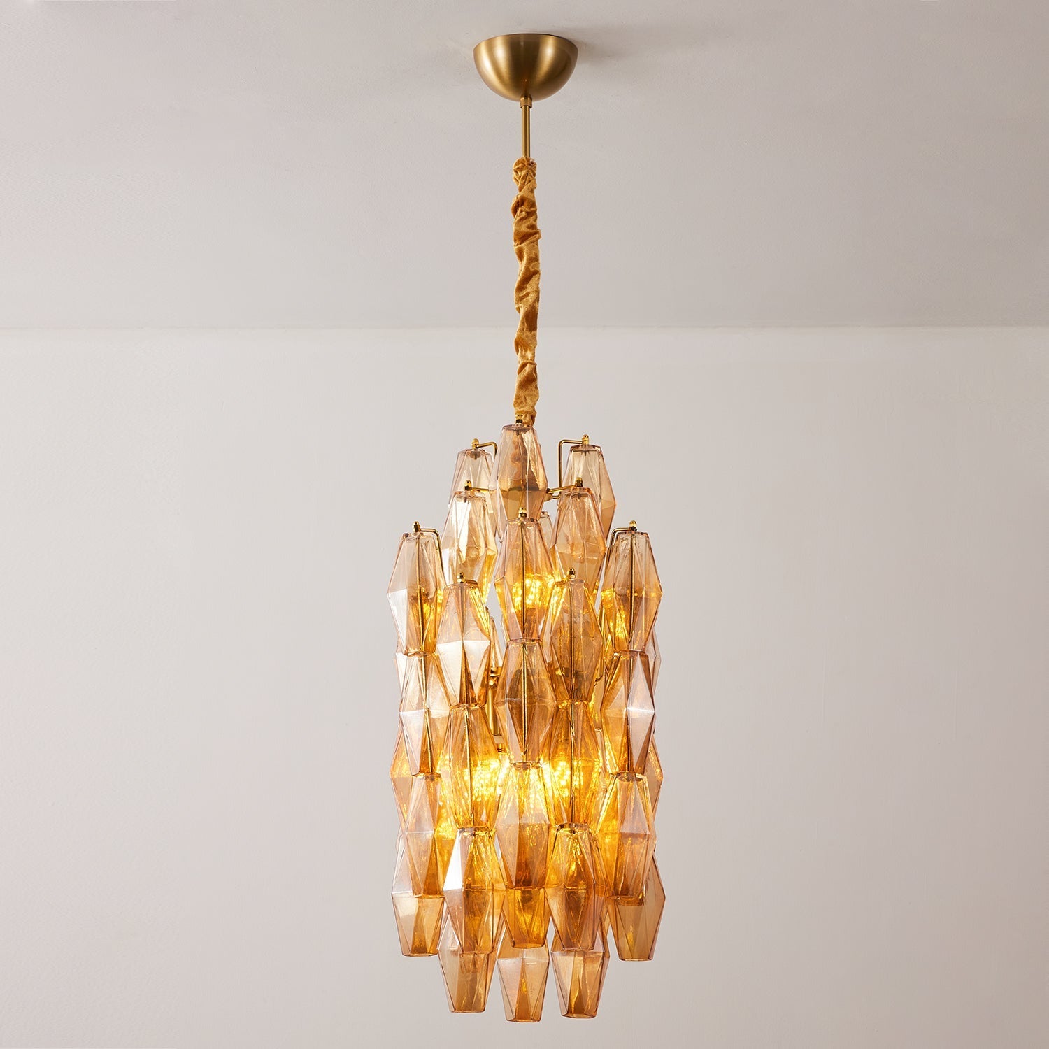 Velthra Pendant Lamp with Faceted Glass Cascade - Letslighting