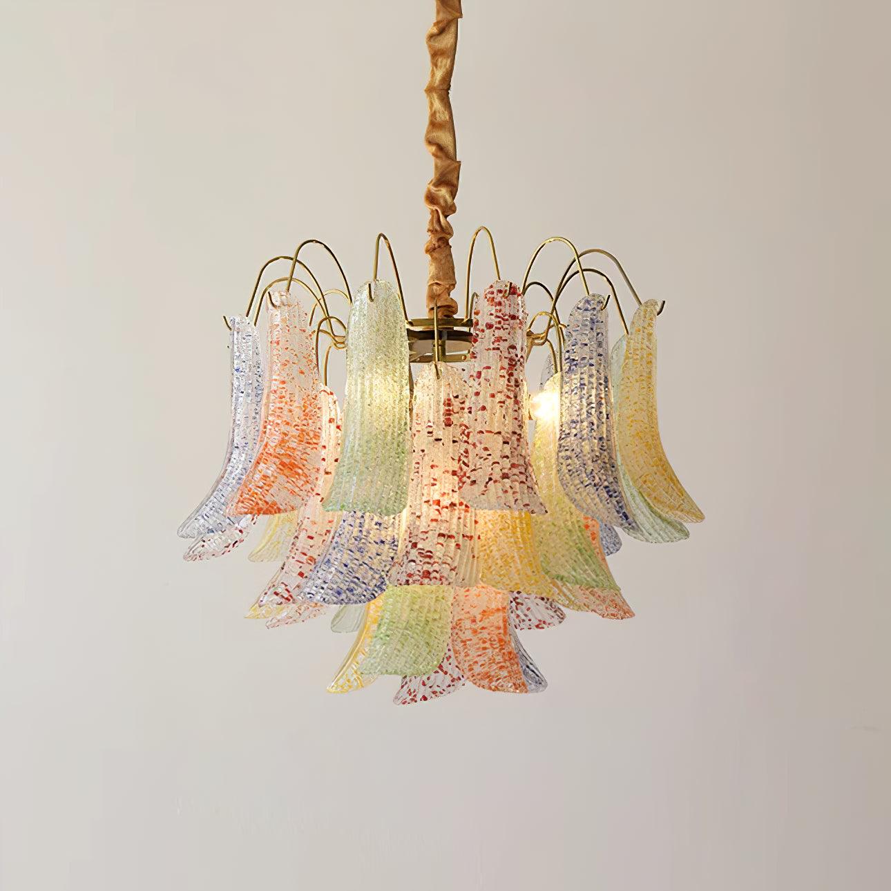 Chandelier Glass Petals Frame Colorful Artistic Ambience - Letslighting