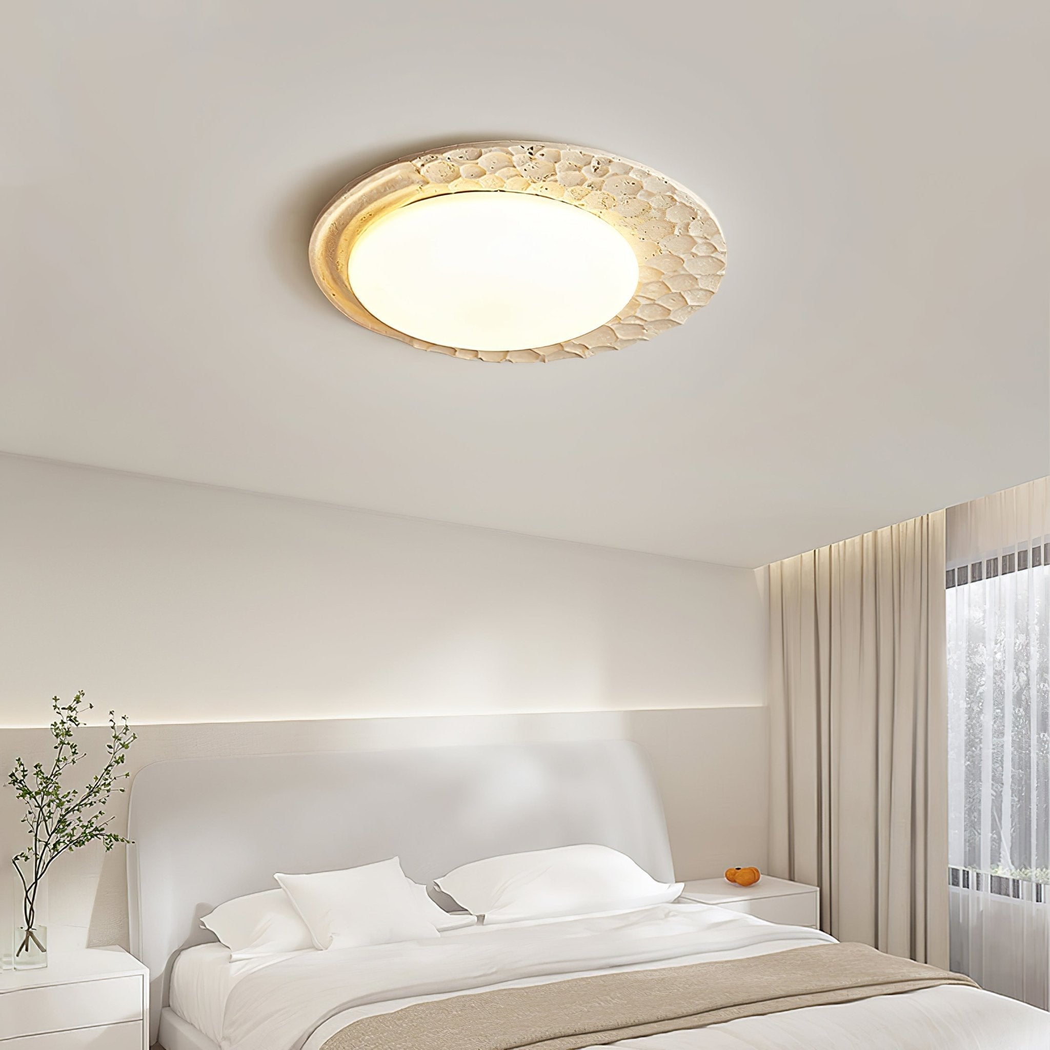 Ivsoris Textured Travertine Ceiling Light - Letslighting