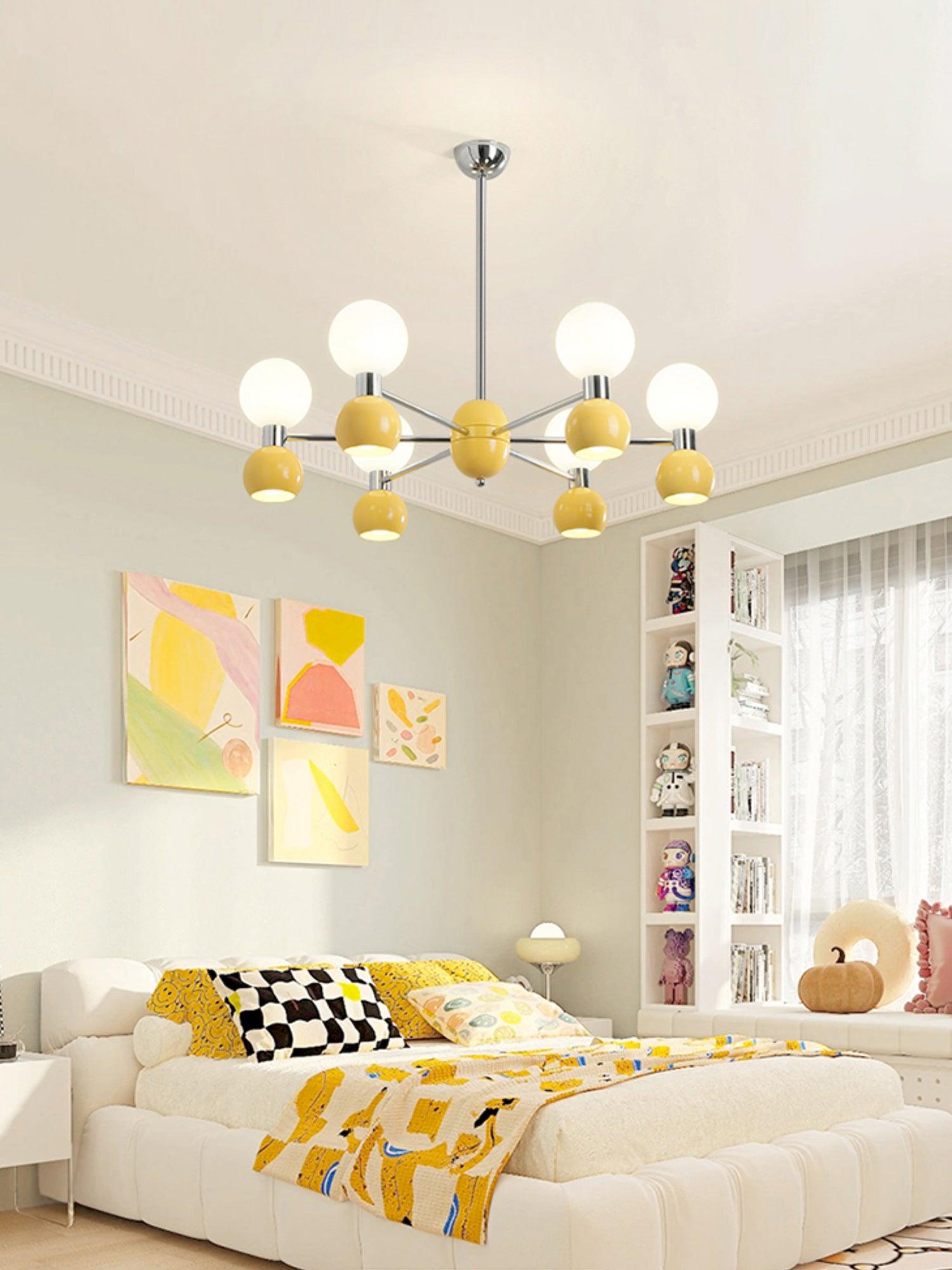 Vera Chandelier Bicolor Glass Orbs - Letslighting